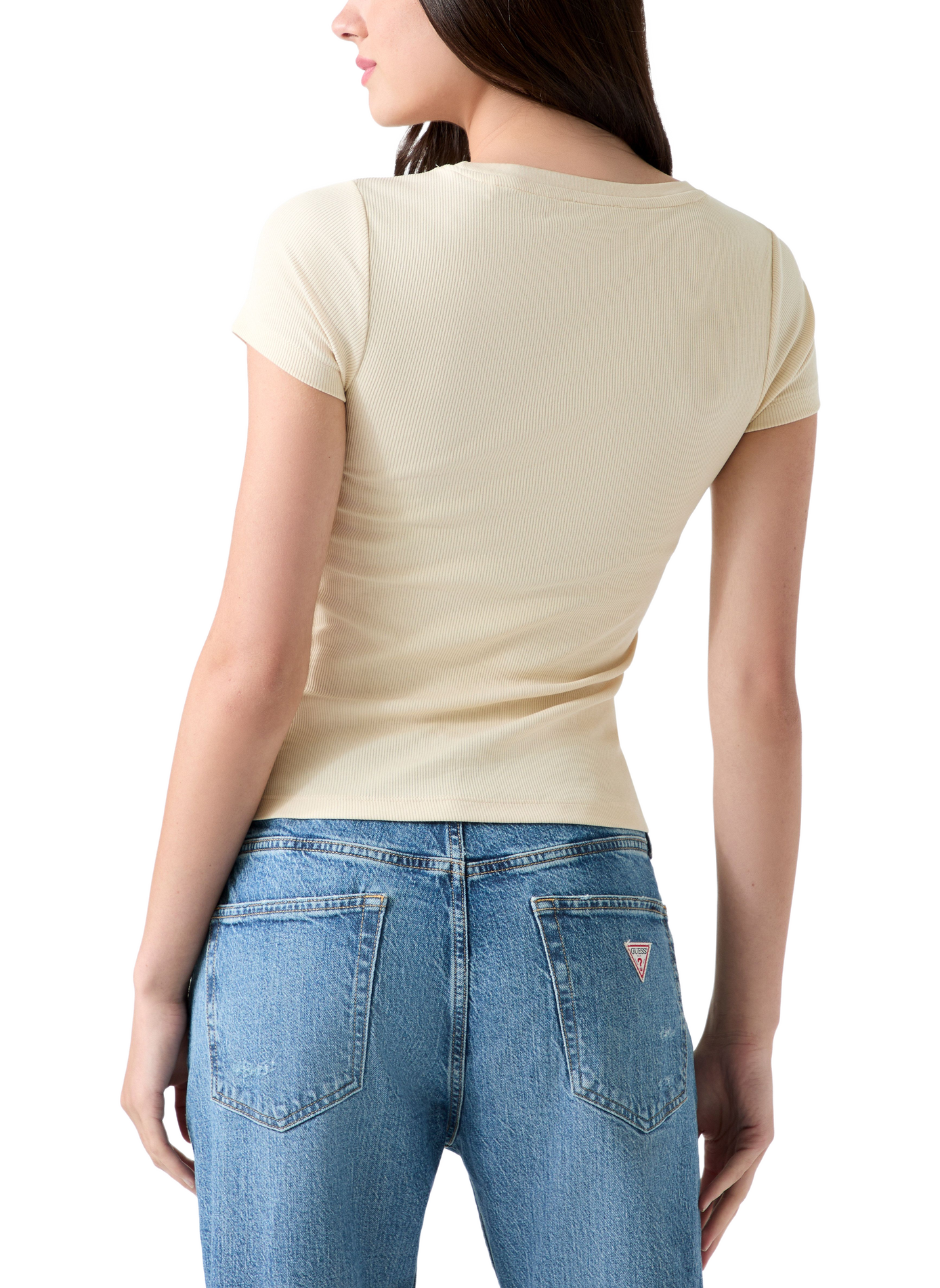 Logo cotton-blend T-shirt GUESS Beige