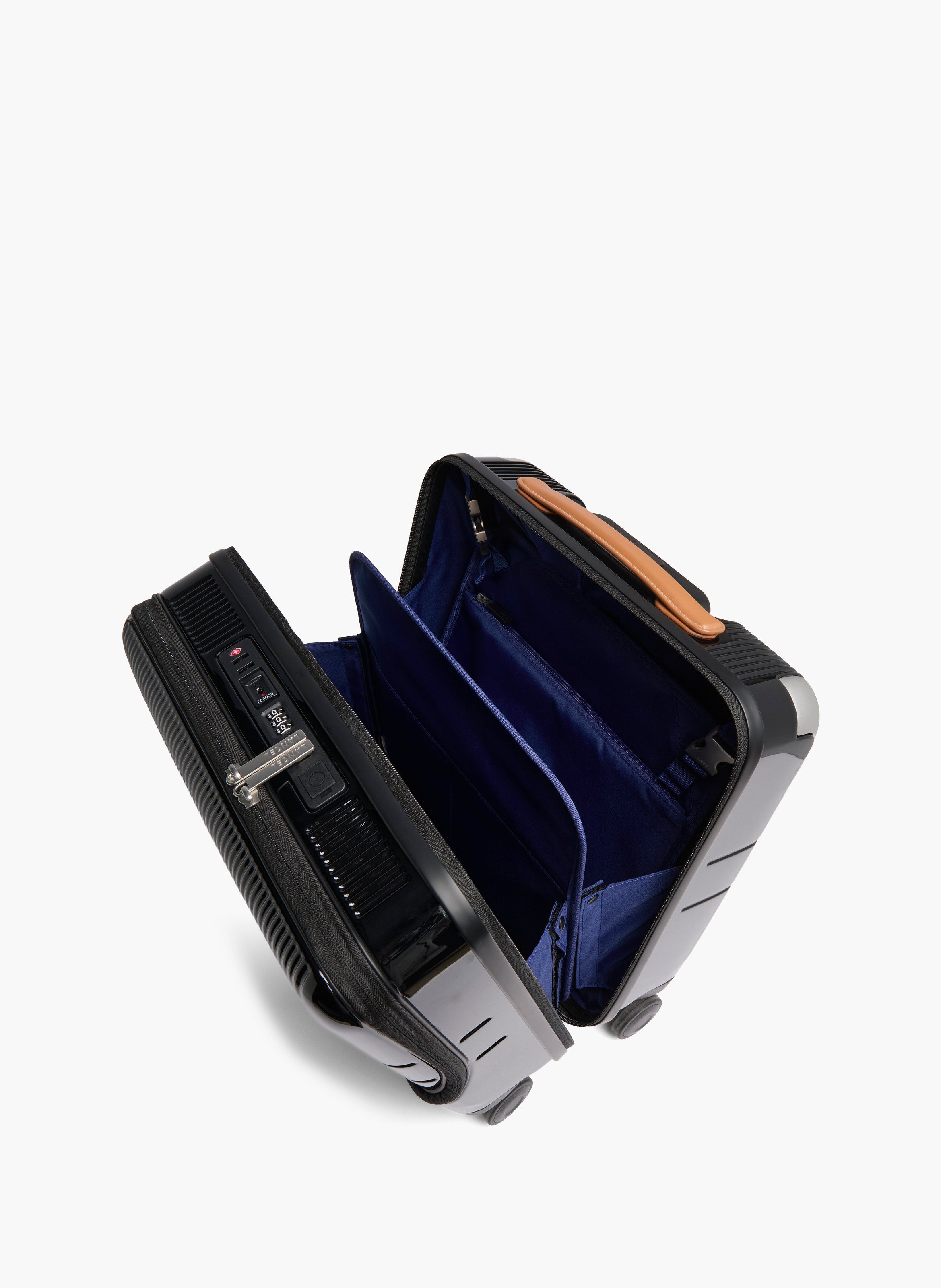 Lancel pilotentrolley met reliëf, voorpaneel en 4 wielen LANCEL Zwart
