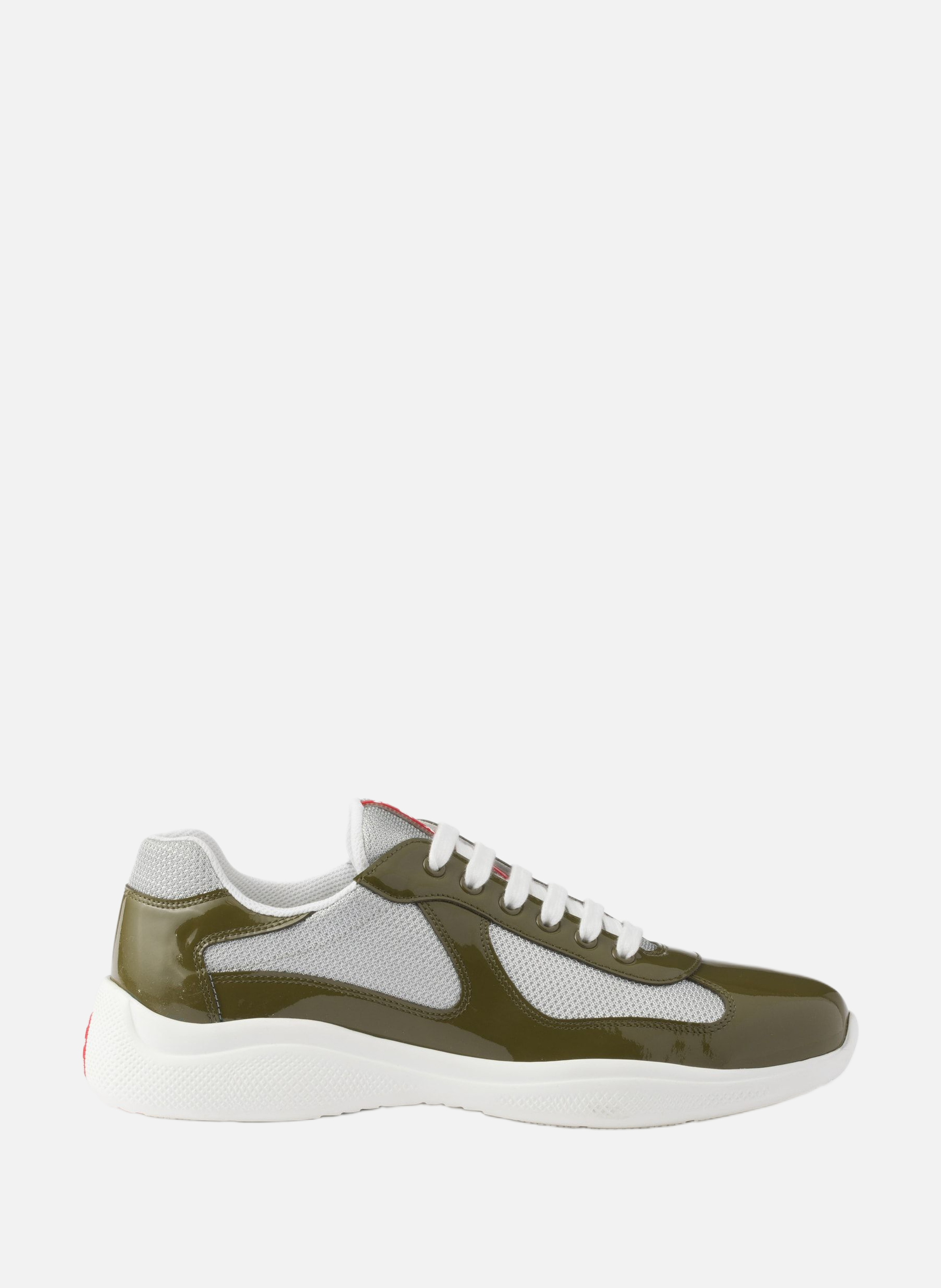 Sneakers prada america’s cup en cuir verni et tiss PRADA Vert