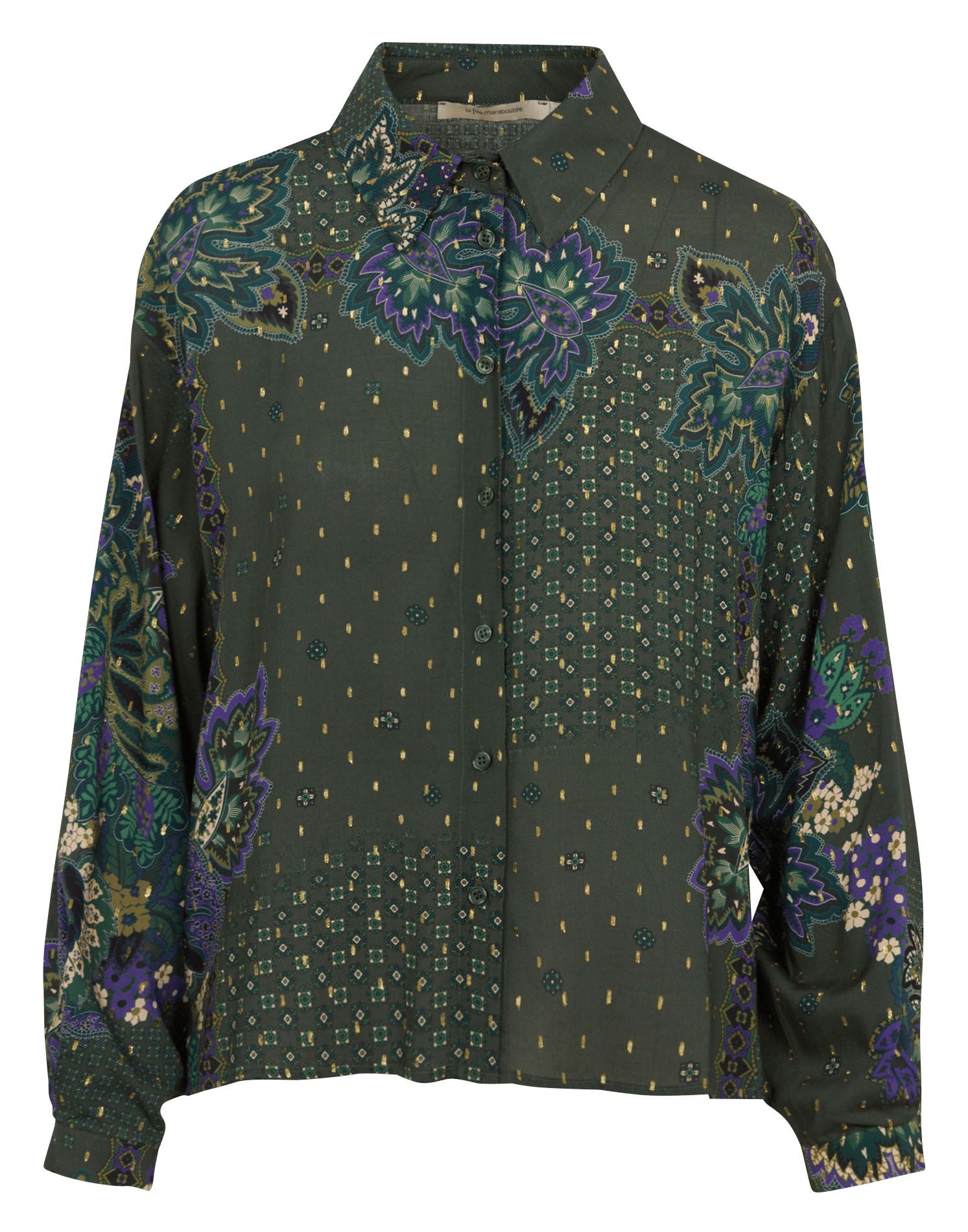 Losvallend overhemd met print LA FEE MARABOUTEE Groen