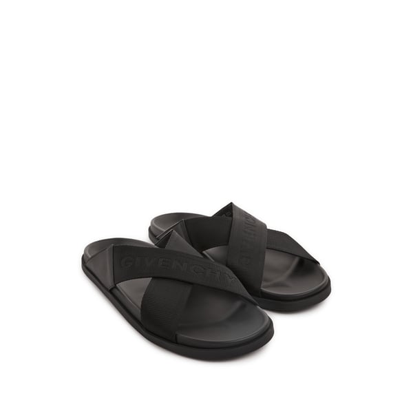 Sandales plates à logo