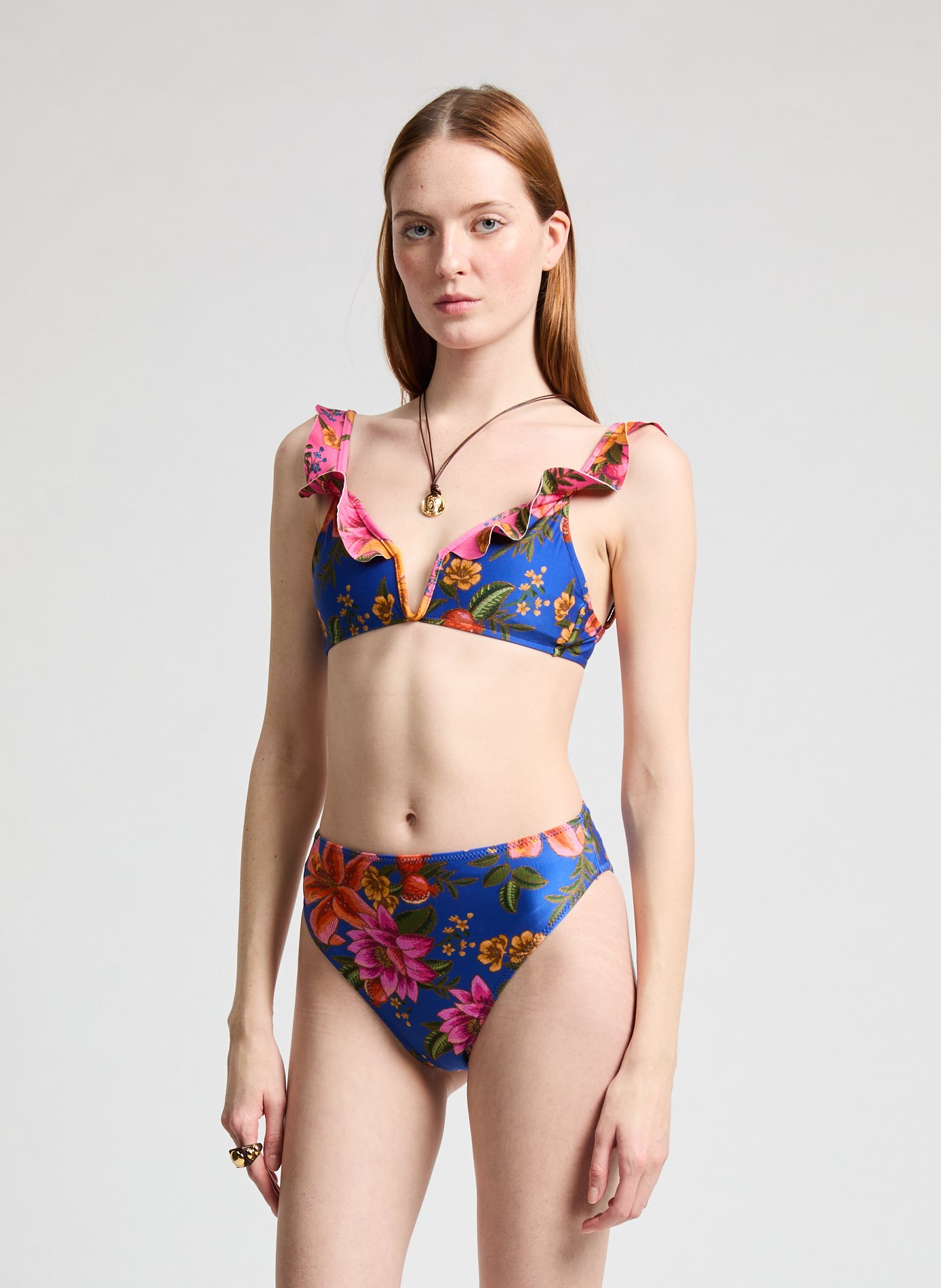 Haut de maillot imprimé FARM RIO Bleu