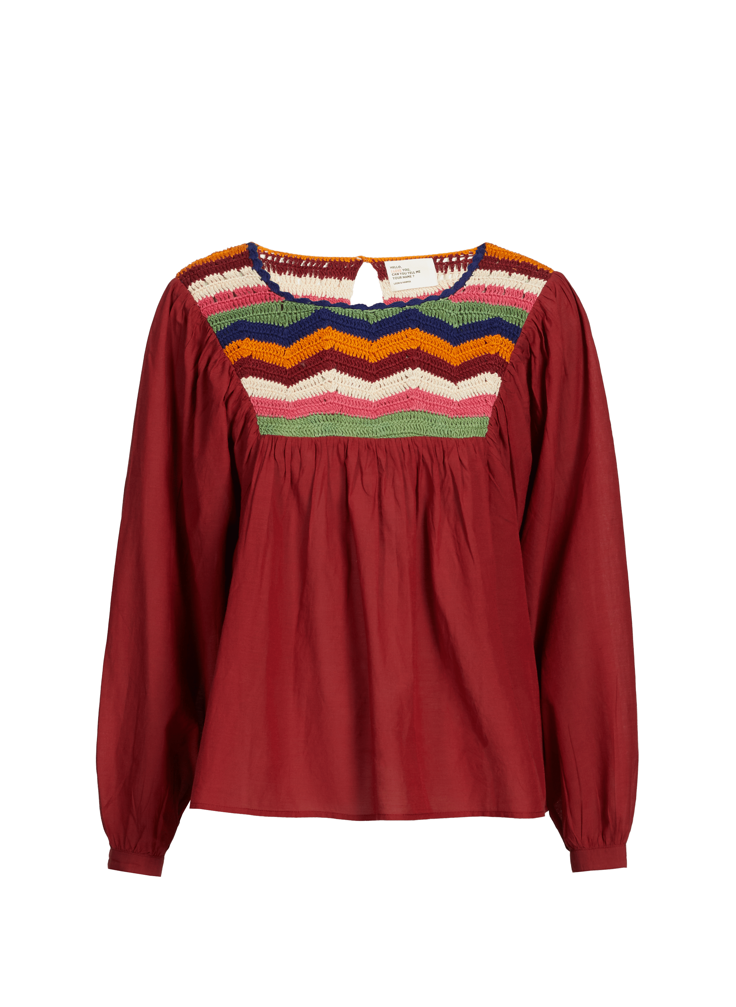 Oversized blouse in blended cotton LEON & HARPER Red