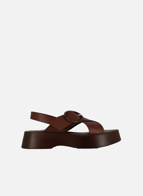 Mules plateforme en cuir emilia Marron by JONAK JONAK Mules plateforme en cuir emilia Marron