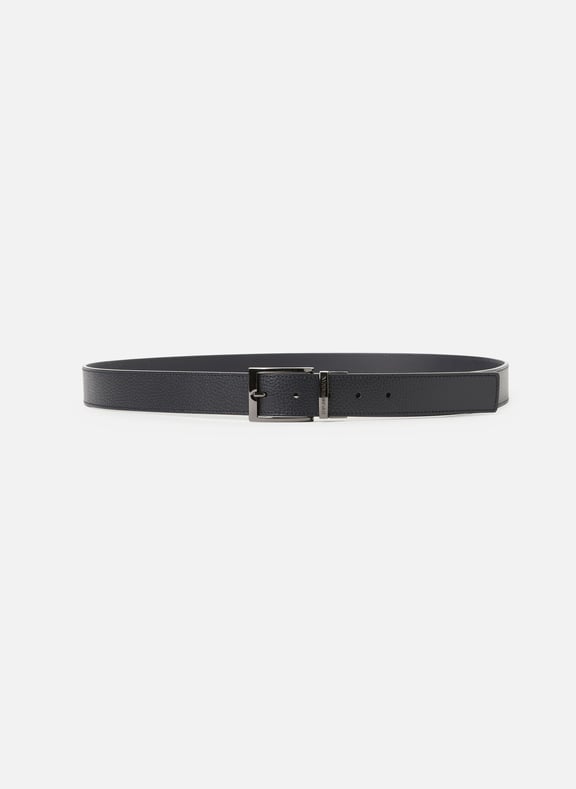 Reversible leather belt Blue by EMPORIO ARMANI EMPORIO ARMANI Reversible leather belt Blue