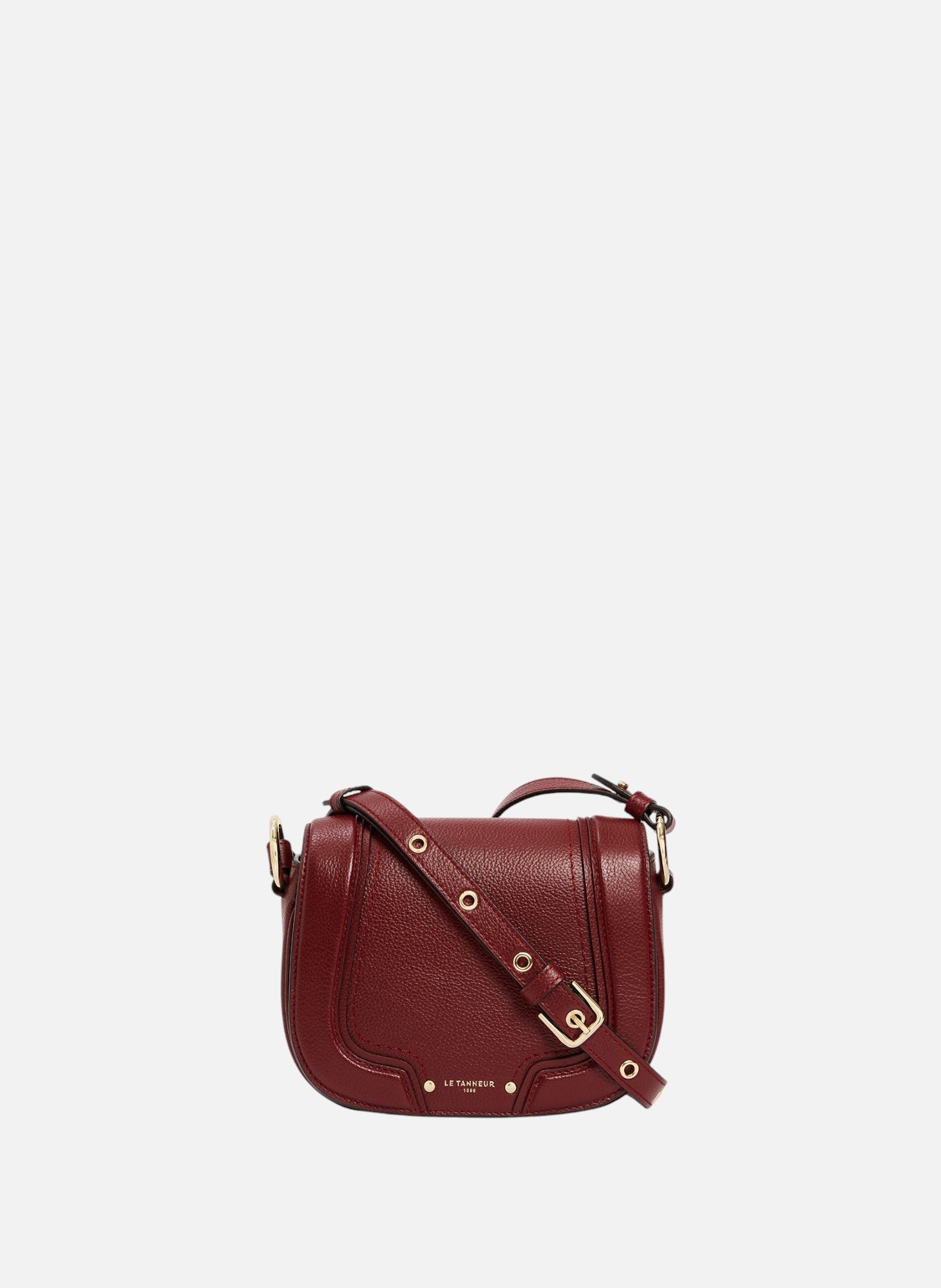 Petit sac bandoulière ella en cuir grainé LE TANNEUR Rouge