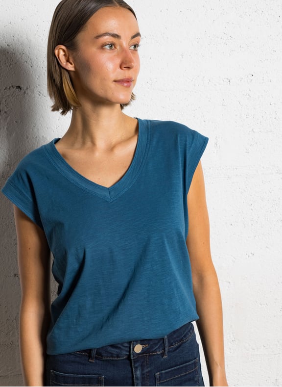 Débardeur chiné en coton delya Bleu by MAISON 123 MAISON 123 Débardeur chiné en coton delya Bleu