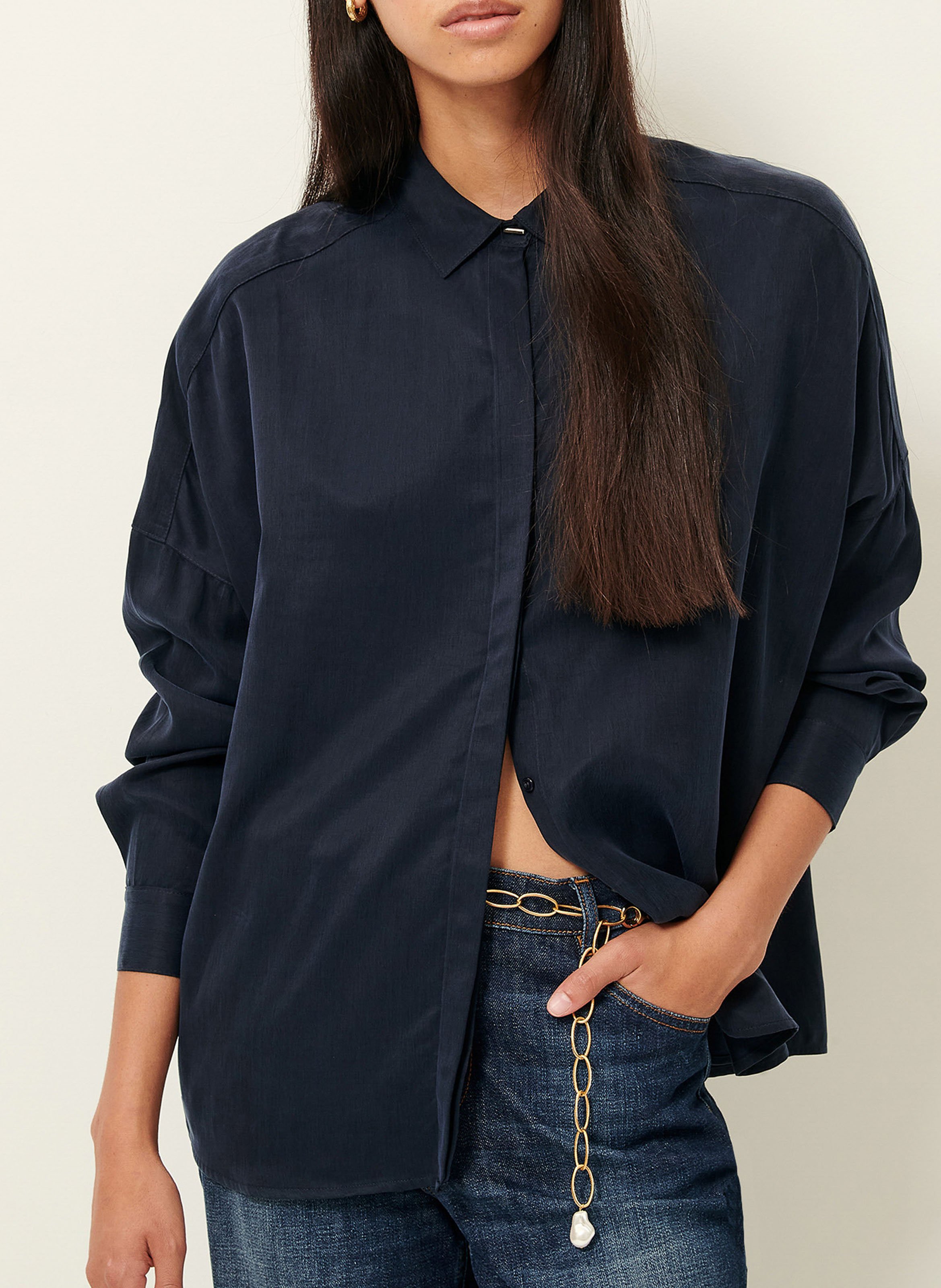 Chemise col classique satinée lady d SESSUN Bleu