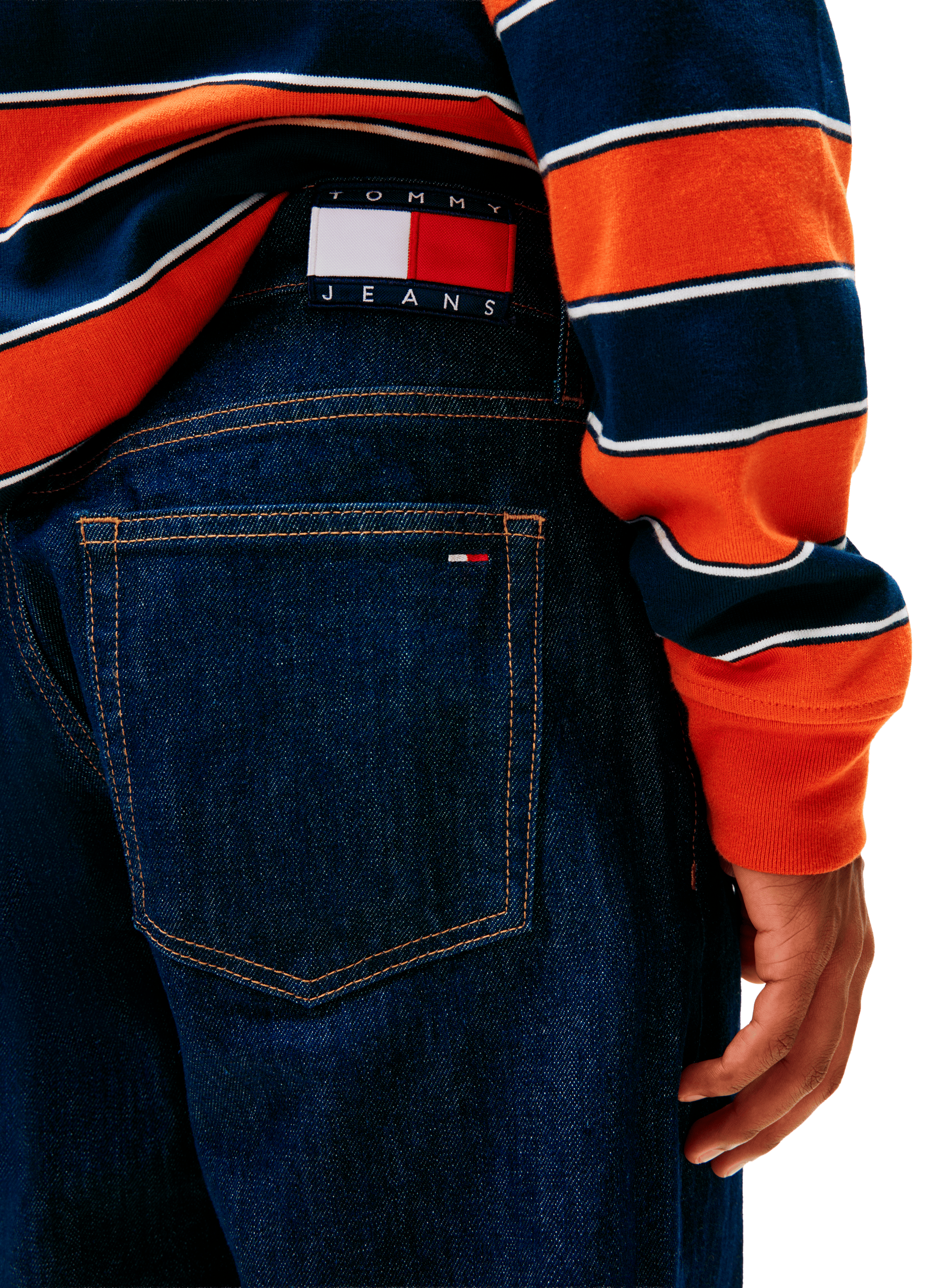 Five-pocket cotton blend jeans TOMMY HILFIGER Blue