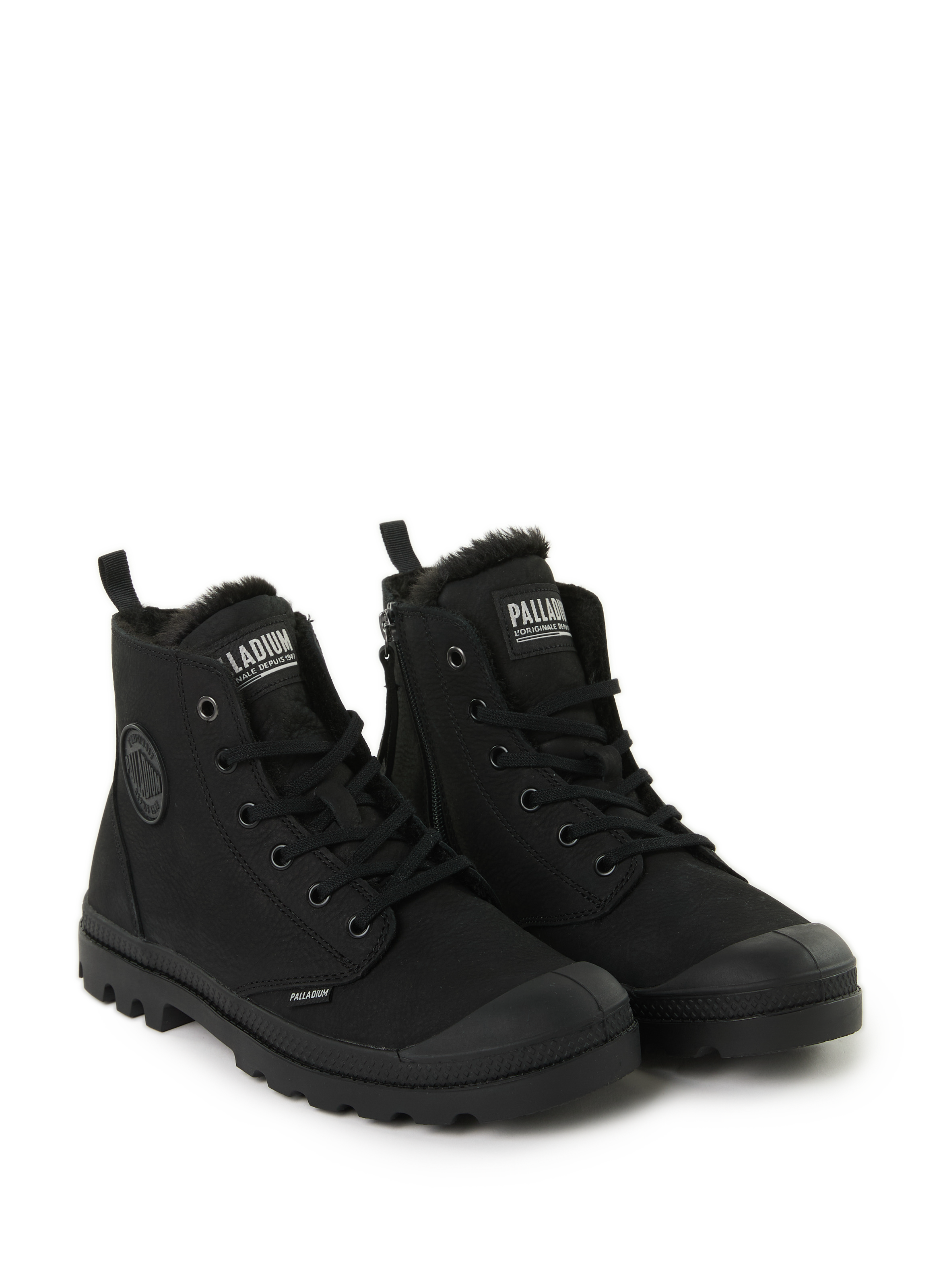 Lined leather boots PALLADIUM Black