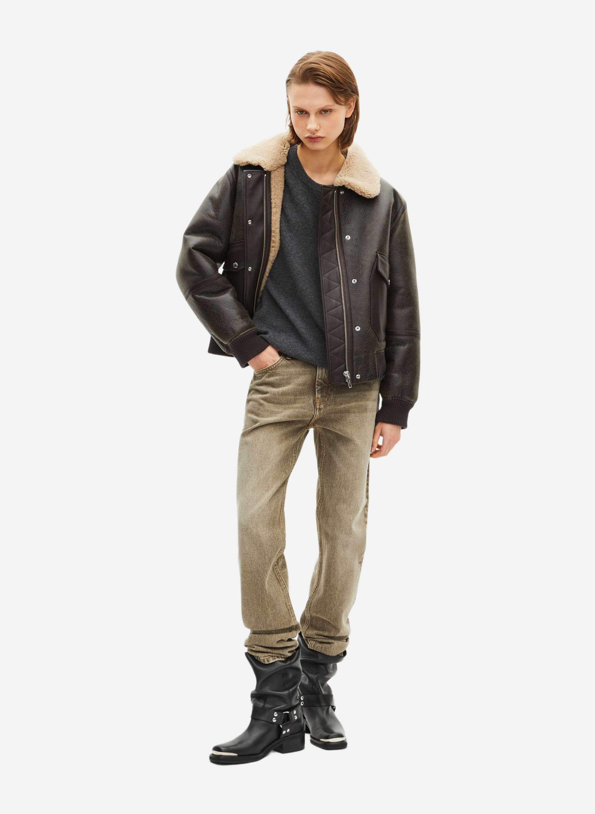 Peau lainée courte THE KOOPLES Marron