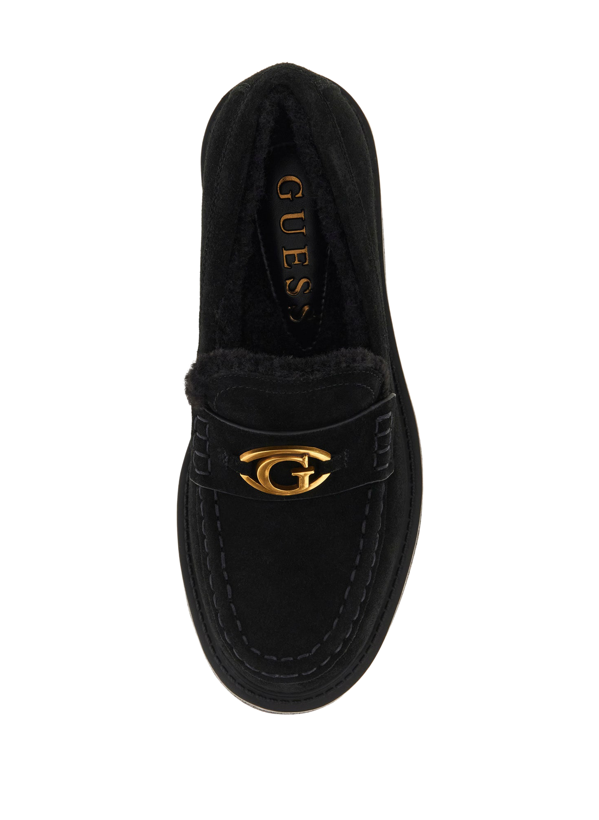YANIKAY leather moccasins GUESS Black