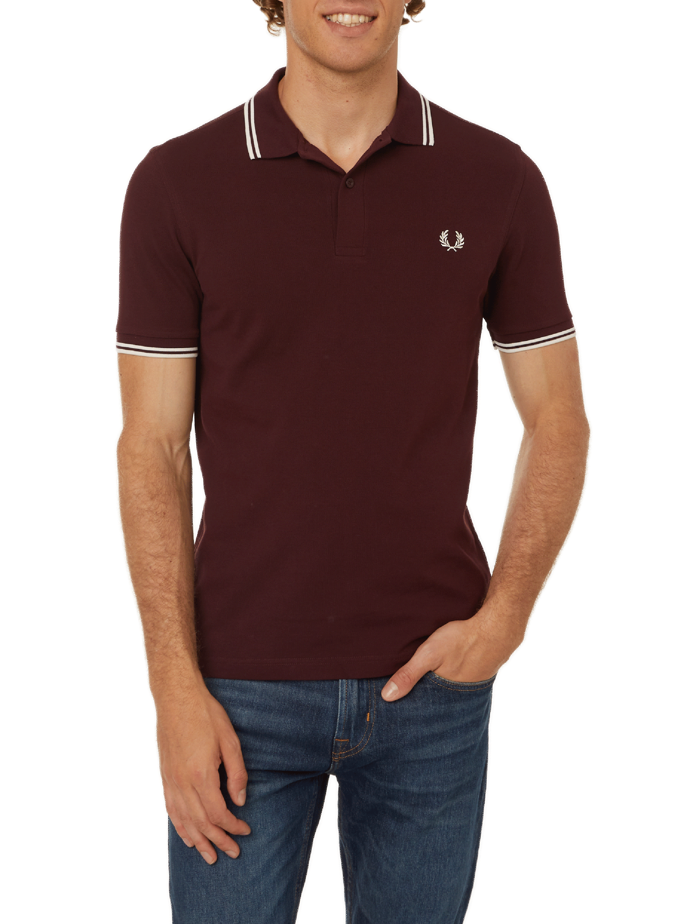 FRED PERRY Polo en coton piqué Rouge