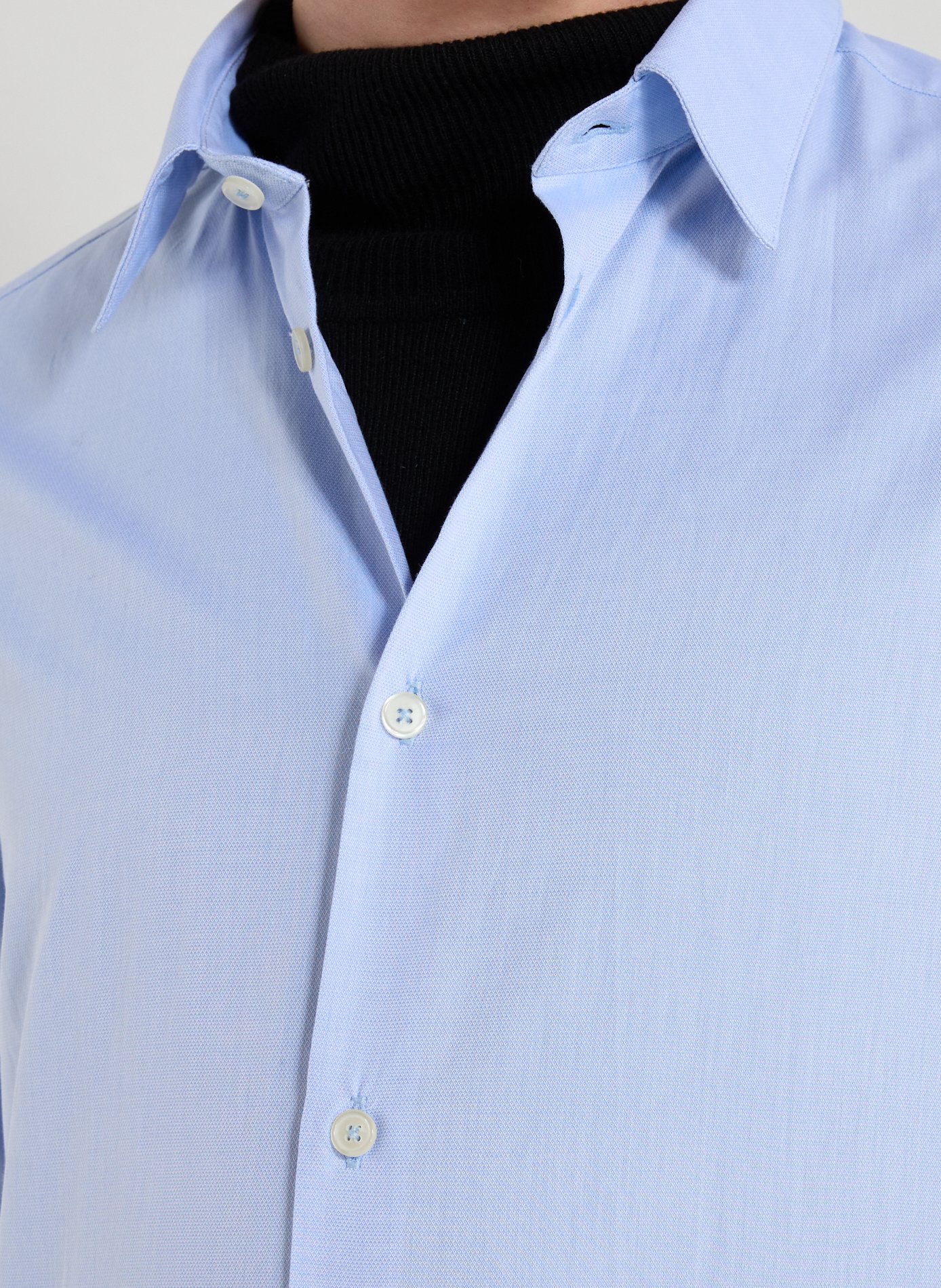 Chemise col classique manches contrastantes en coton AU PRINTEMPS PARIS Blue