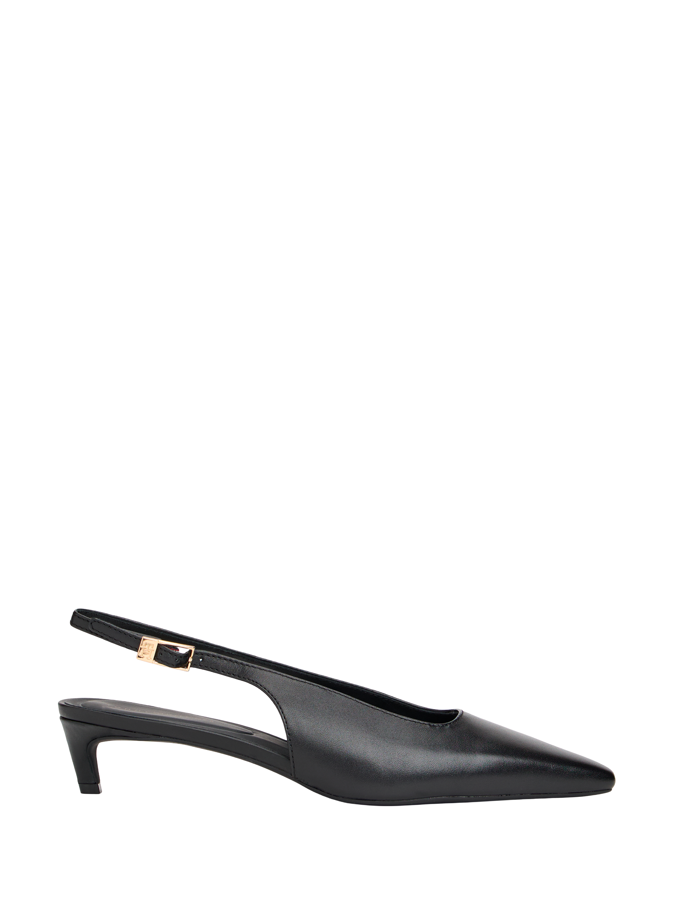 Pointed-toe slingback leather pumps TOMMY HILFIGER Black