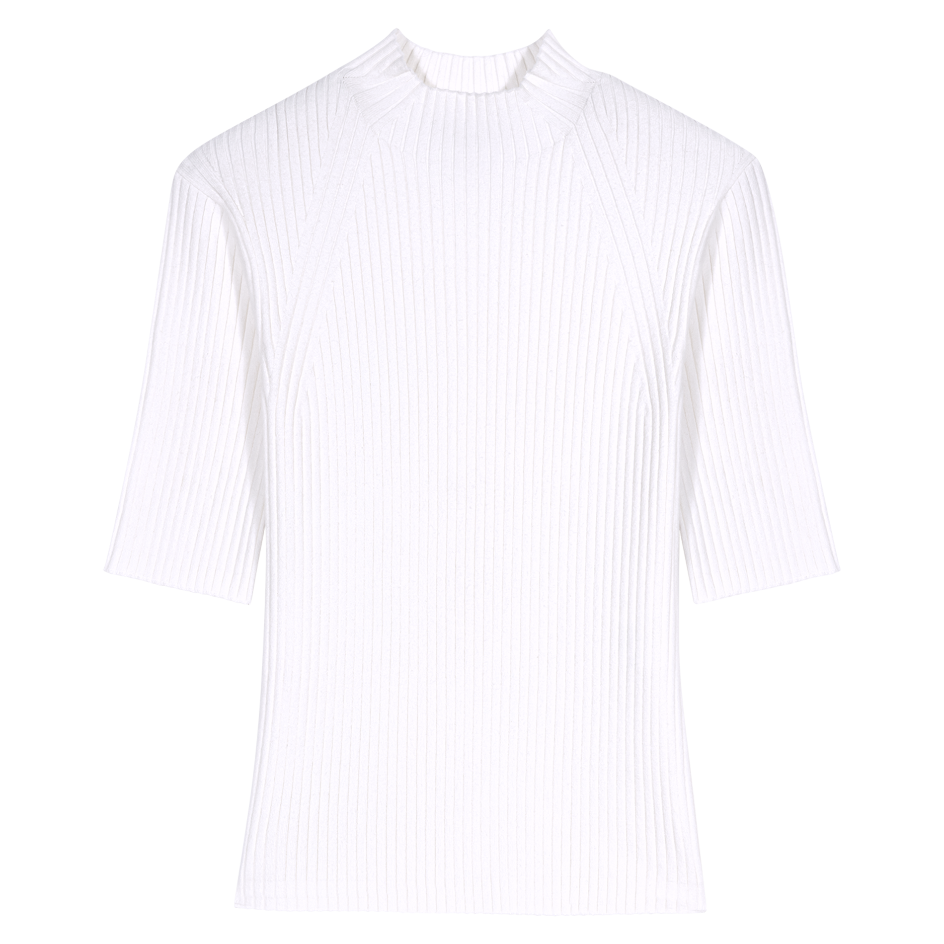 Top col rond en coton mélangé MAJE Beige