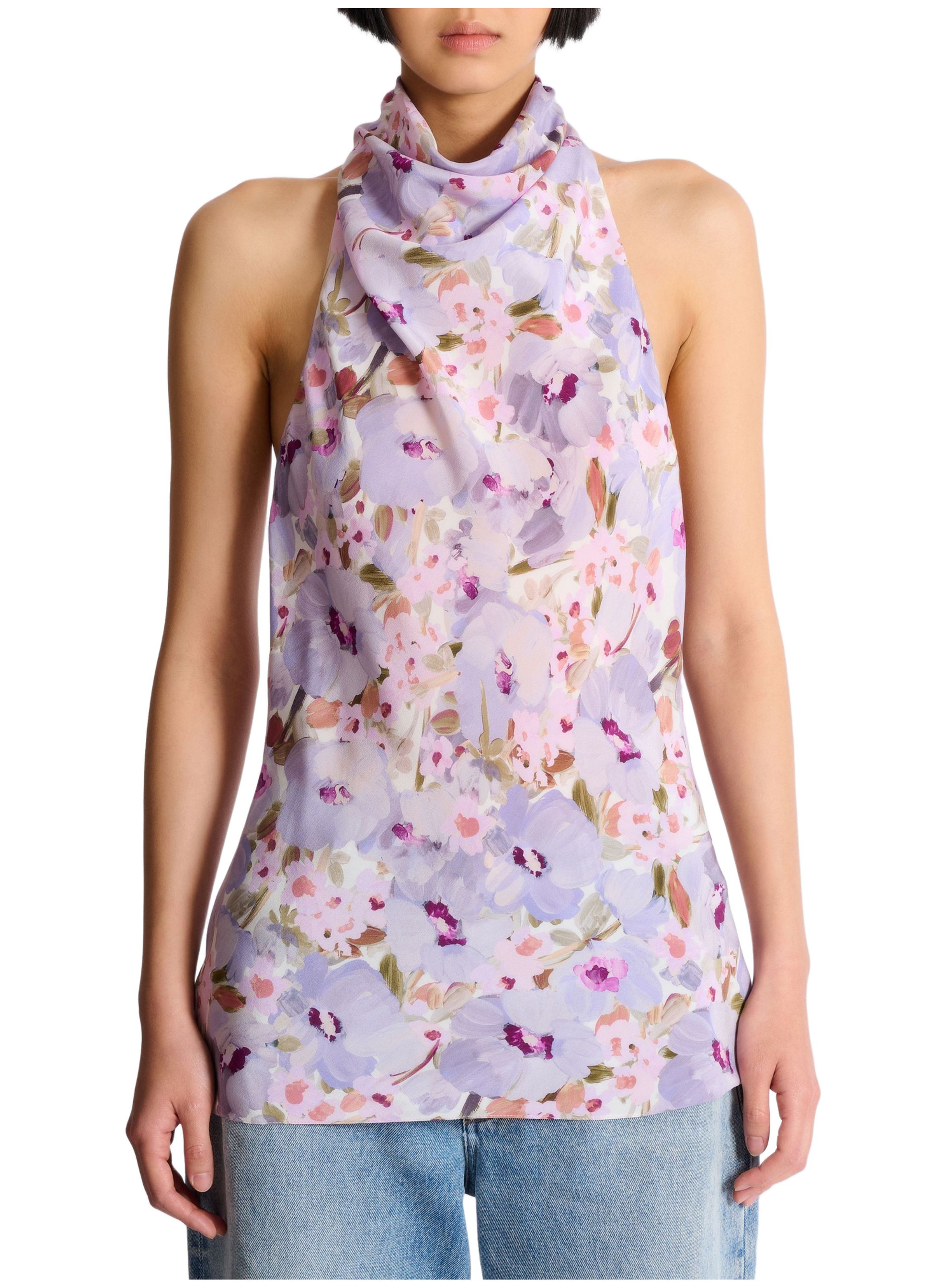 Top sans manche à imprimé poppi flower BALMAIN Multicolore