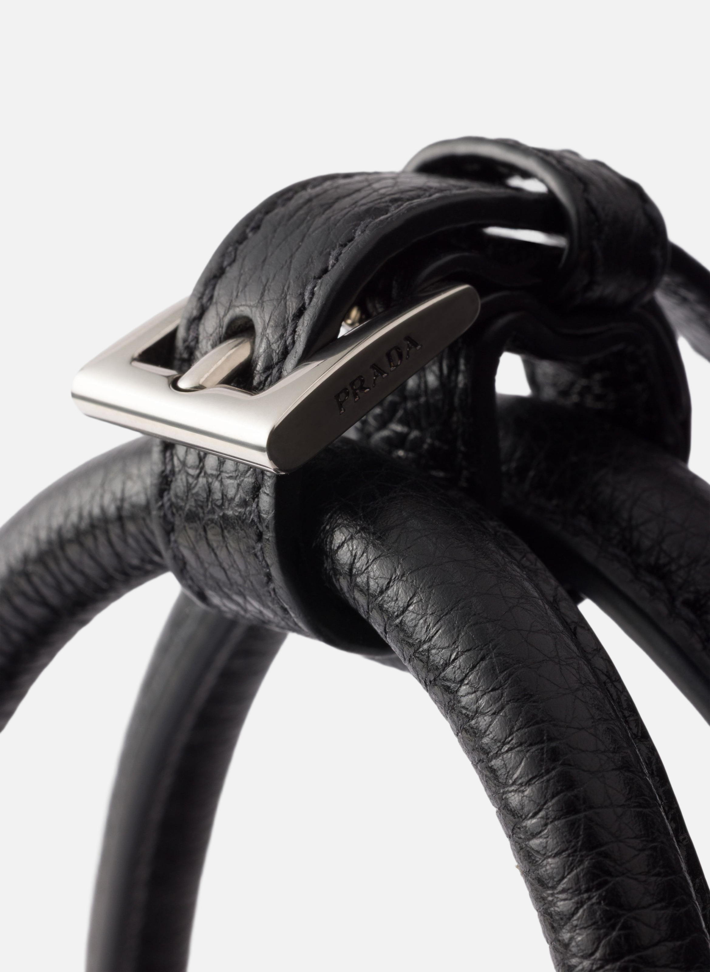 Cabas prada bonnie en cuir vieilli de taille moyen PRADA Noir