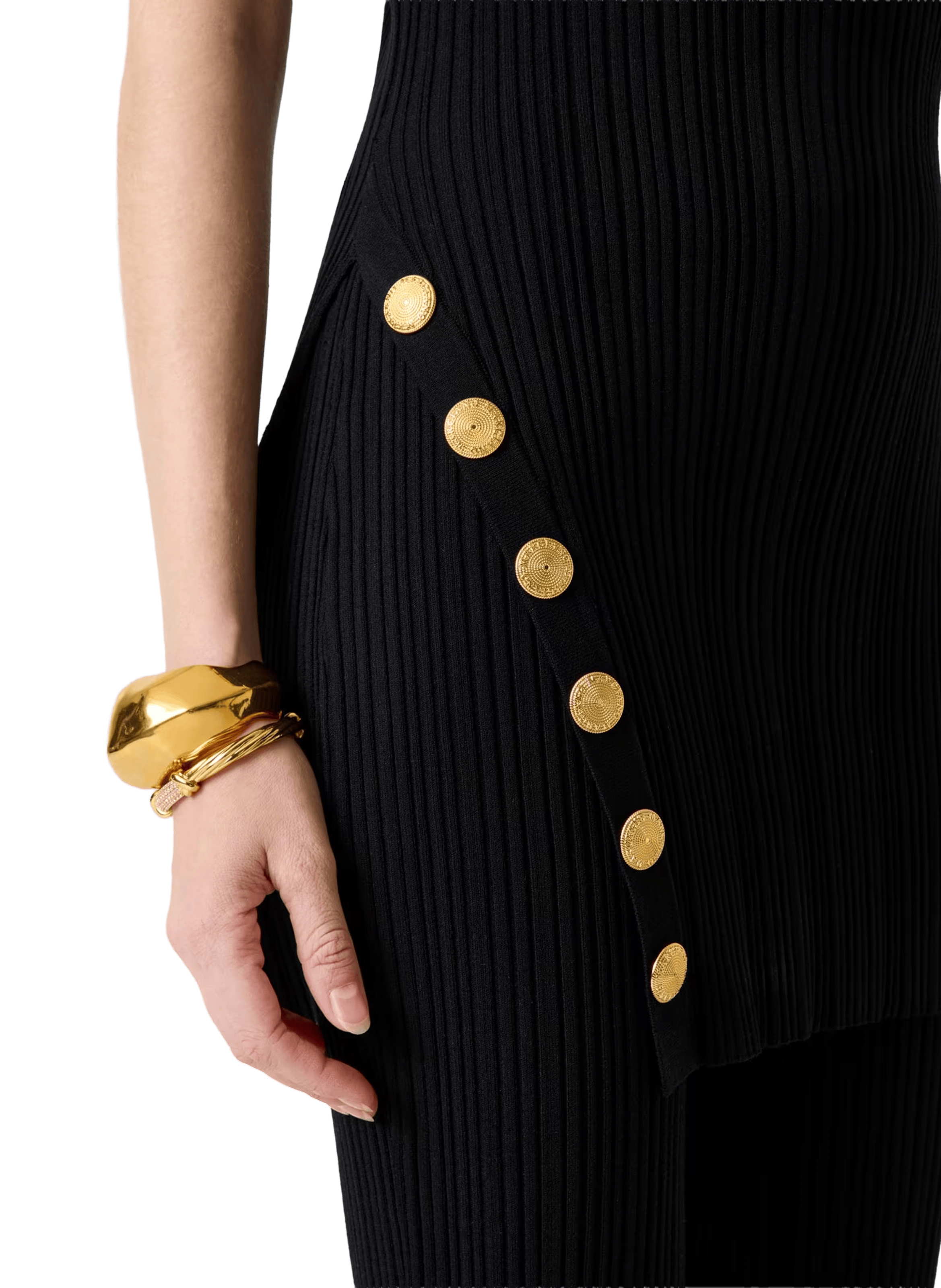 Sleeveless long sweater with slit GUESS Black