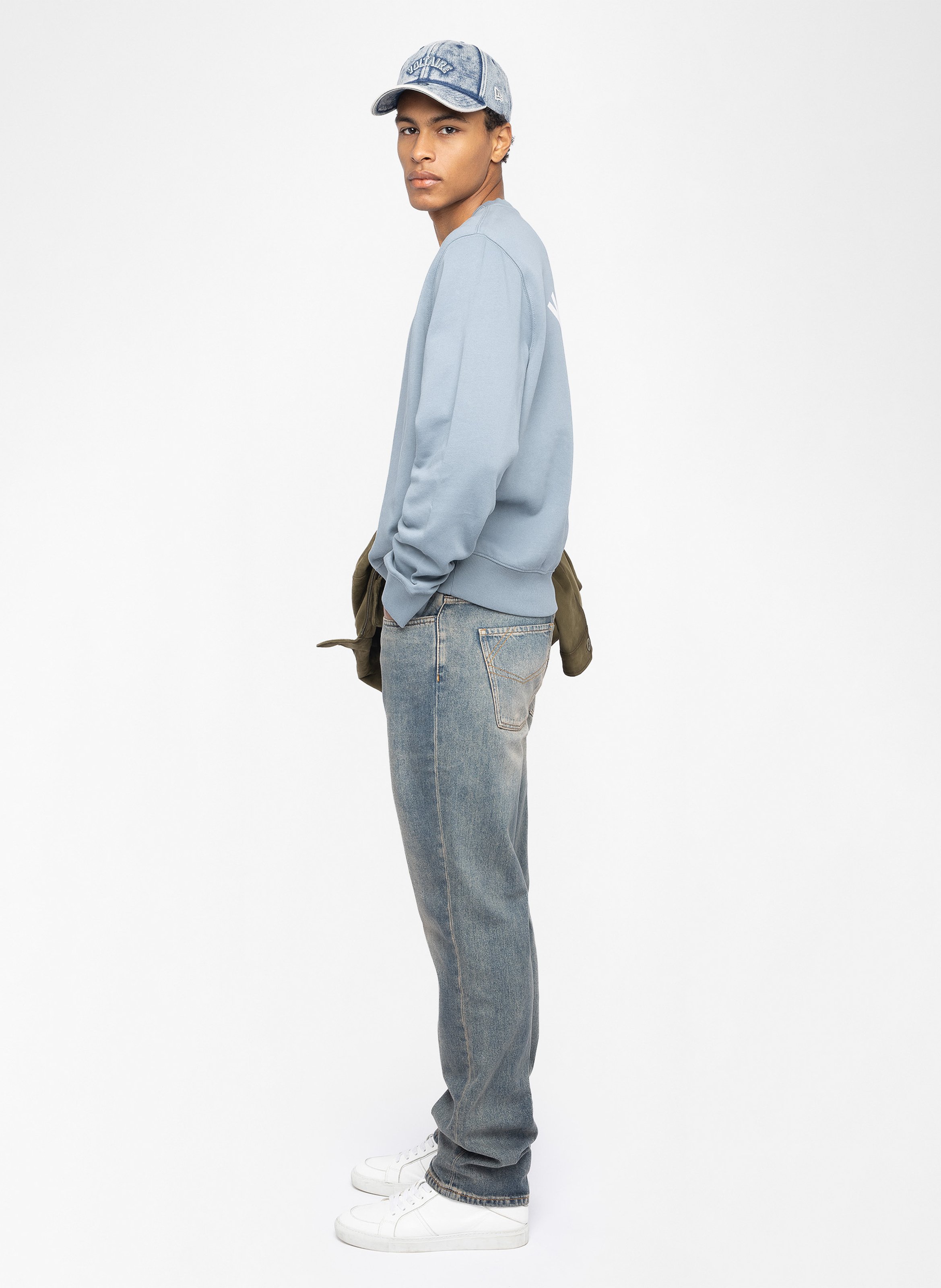 Sweat droit col rond en coton aime ZADIG&VOLTAIRE Bleu