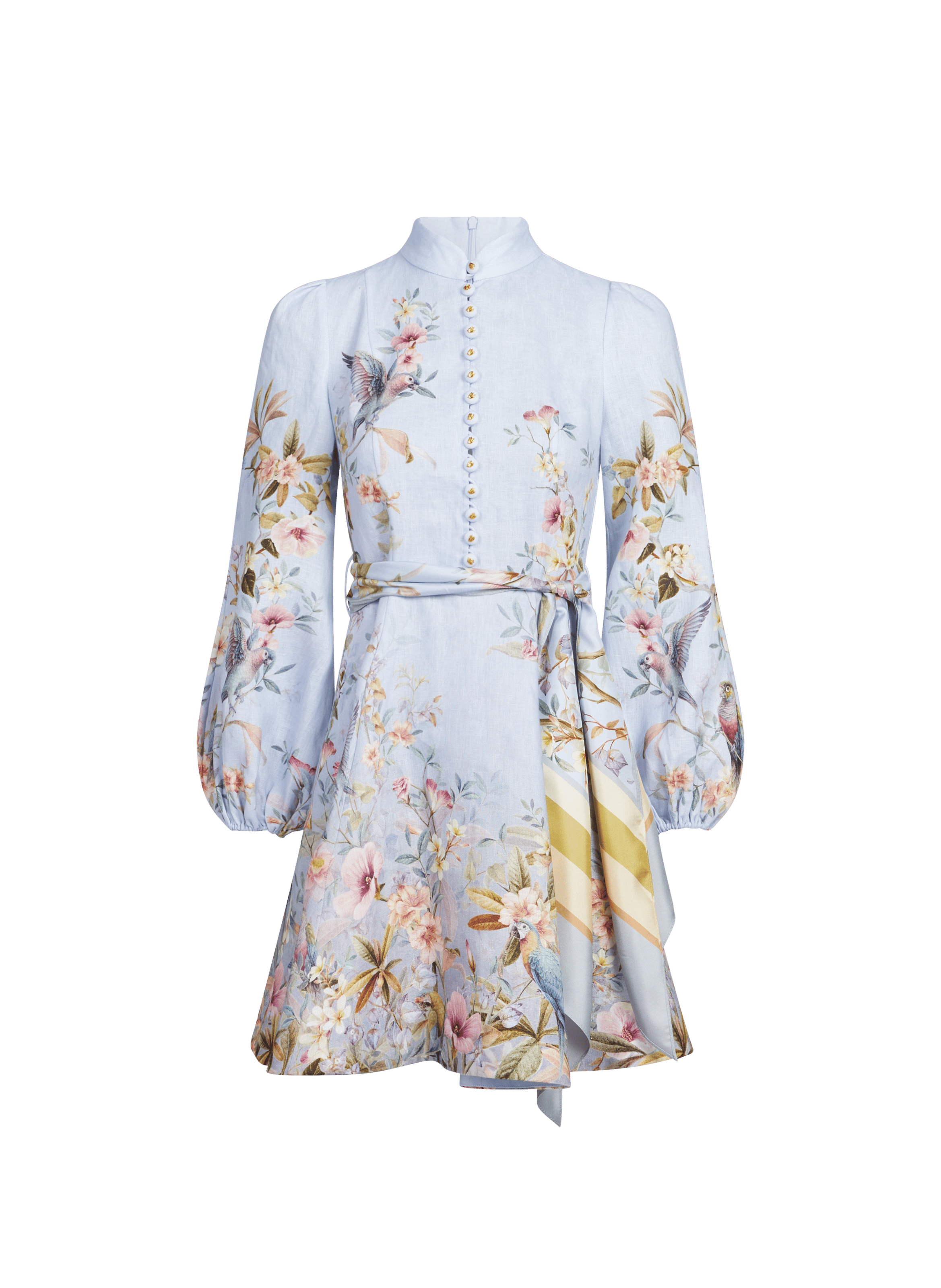 Floral Print Linen Button-Up Dress ZIMMERMANN Multicolour