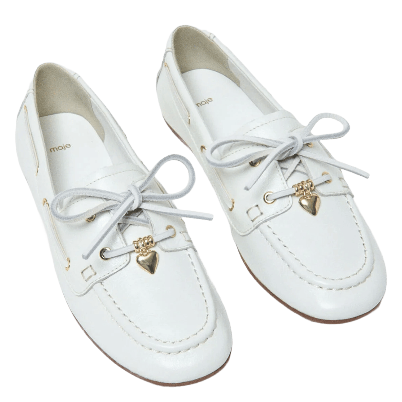 Mocassins en cuir MAJE Blanc