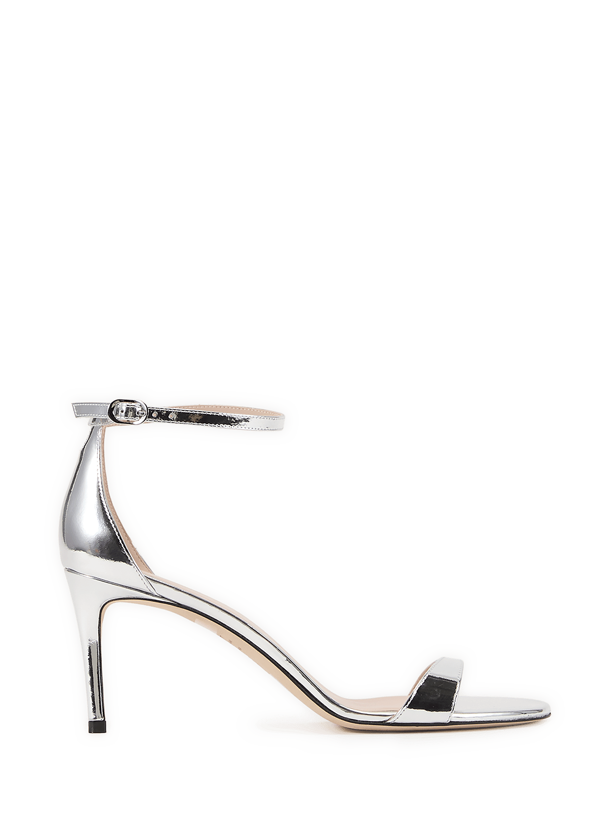 Nudist II 75 Patent Leather Sandals STUART WEITZMAN Silver