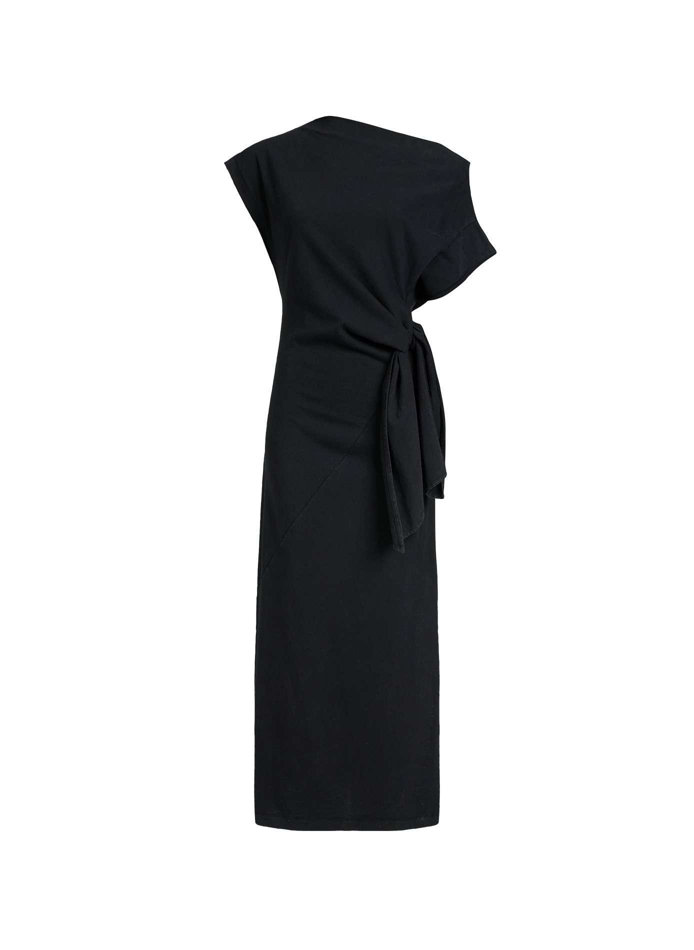 Sleeveless long dress Mauritius in cotton TELA Black