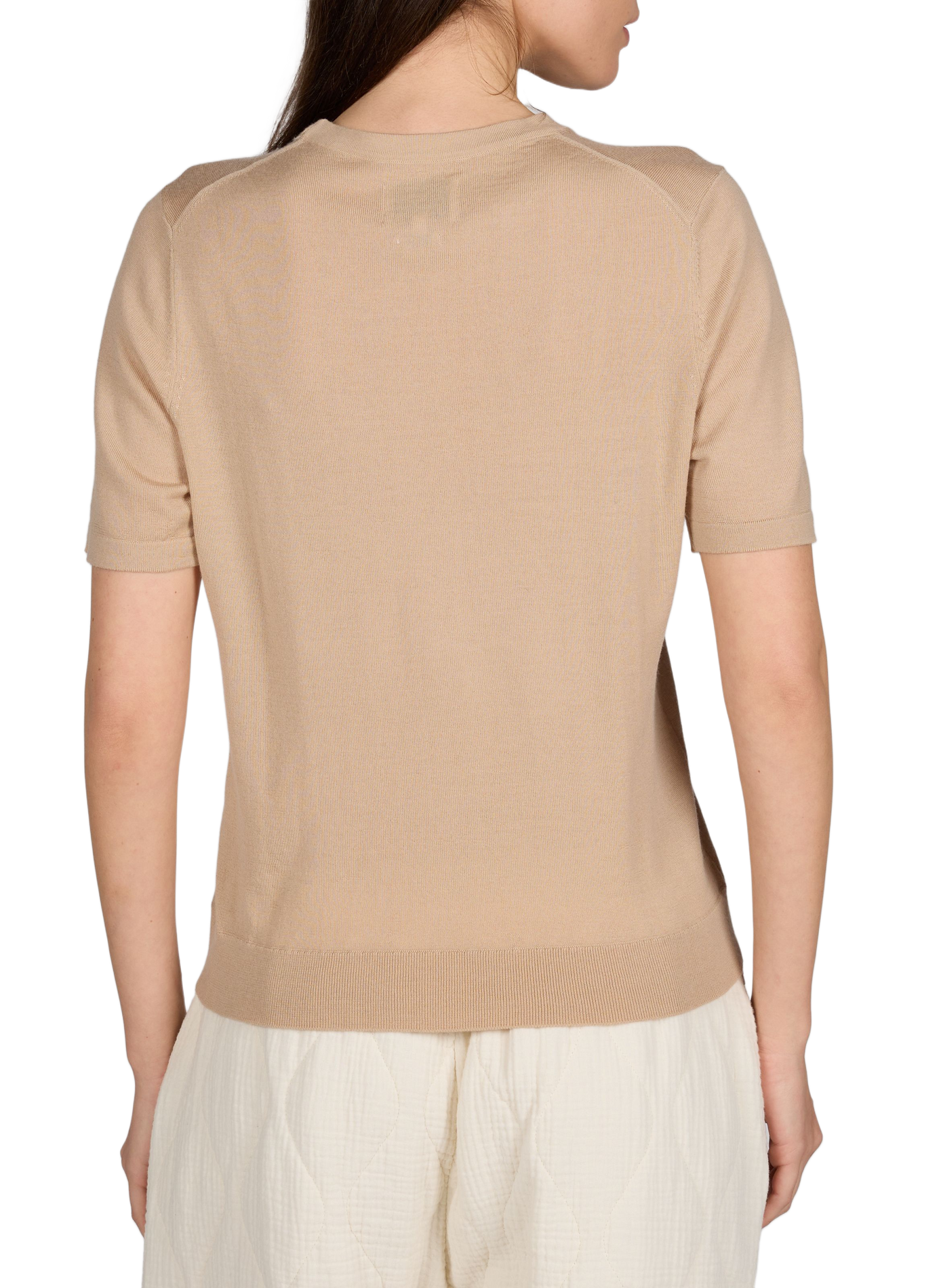 Pull col rond en laine mérinos AU PRINTEMPS PARIS Beige