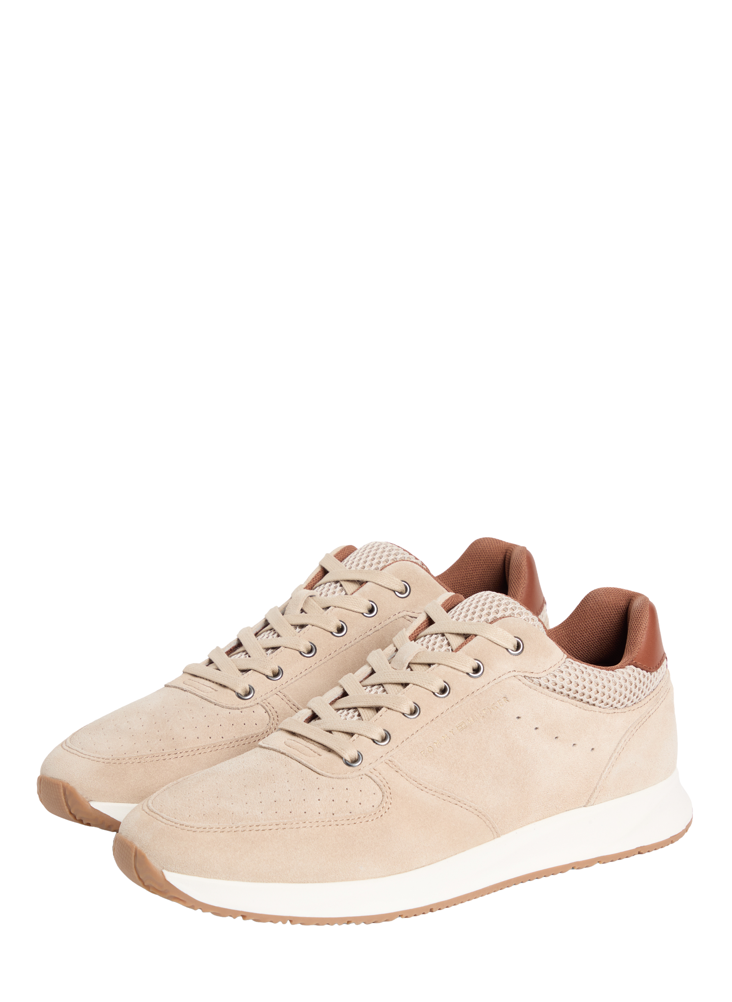 Baskets basses en cuir de vache TOMMY HILFIGER Beige