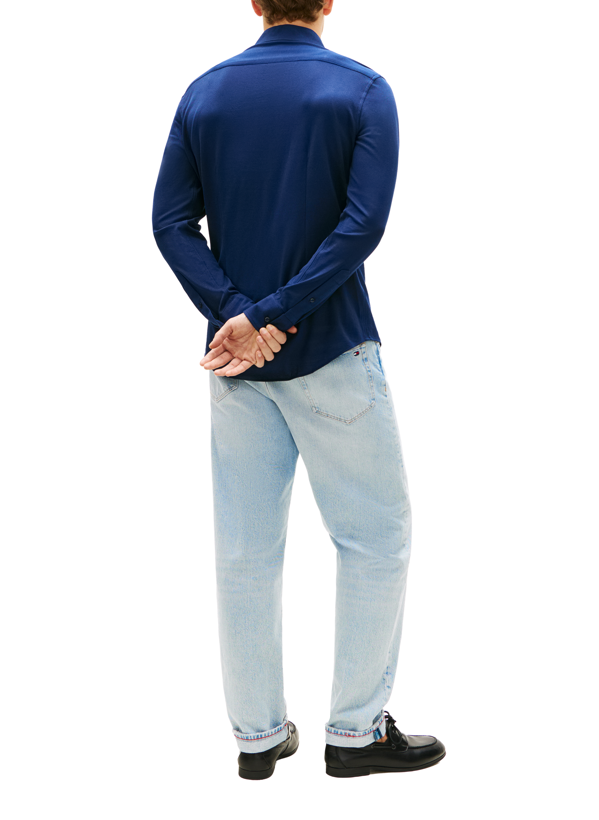 Slim logo cotton shirt TOMMY HILFIGER Blue