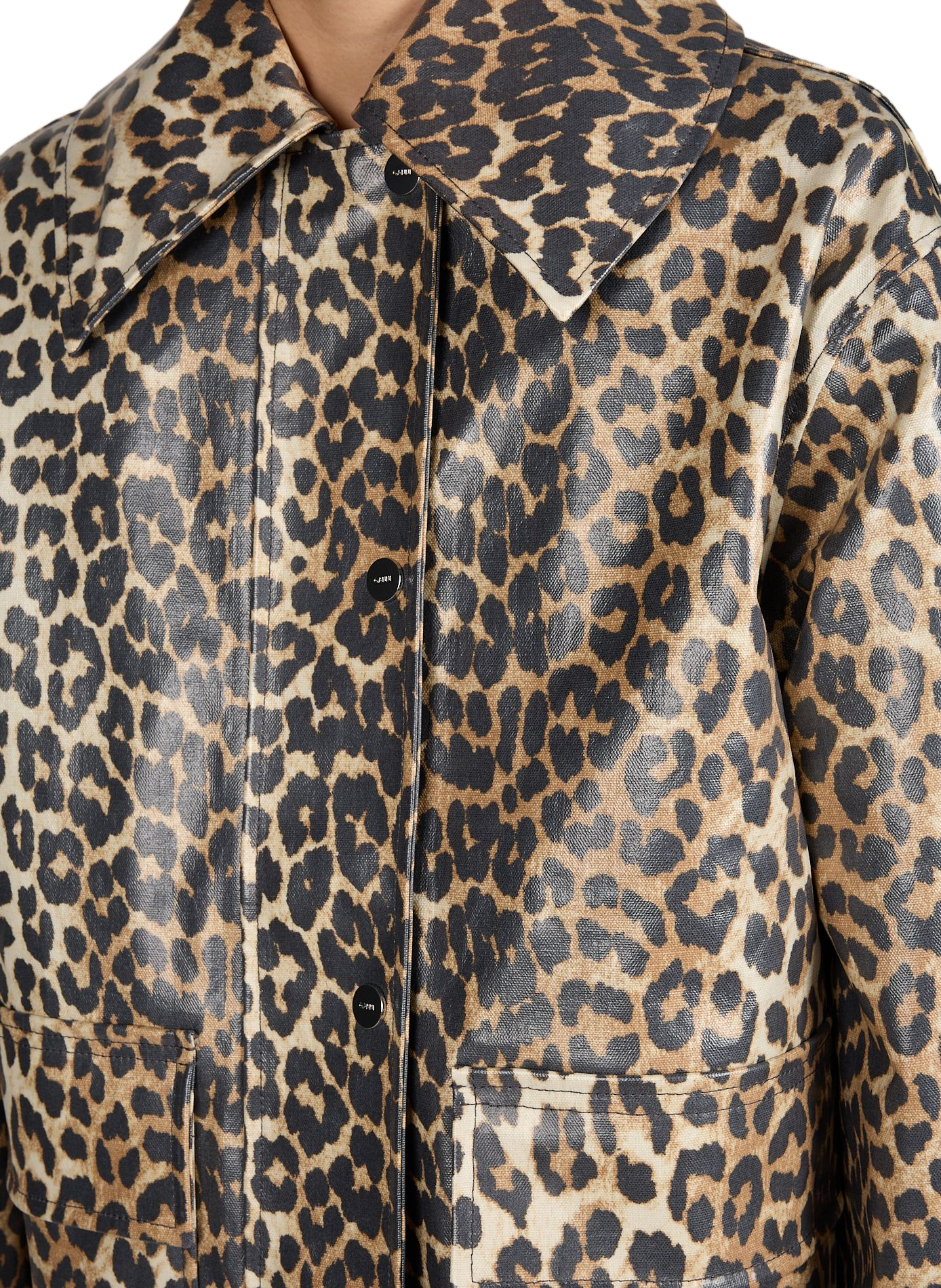Leopard print waterproof jacket GANNI Multicolour