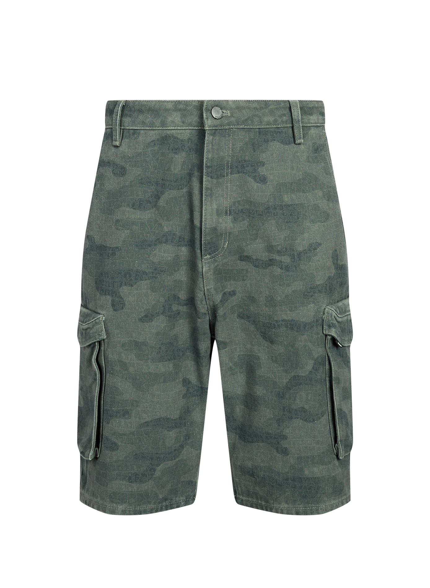 Stampa militare corta in cotone. DAILY PAPER Grigio