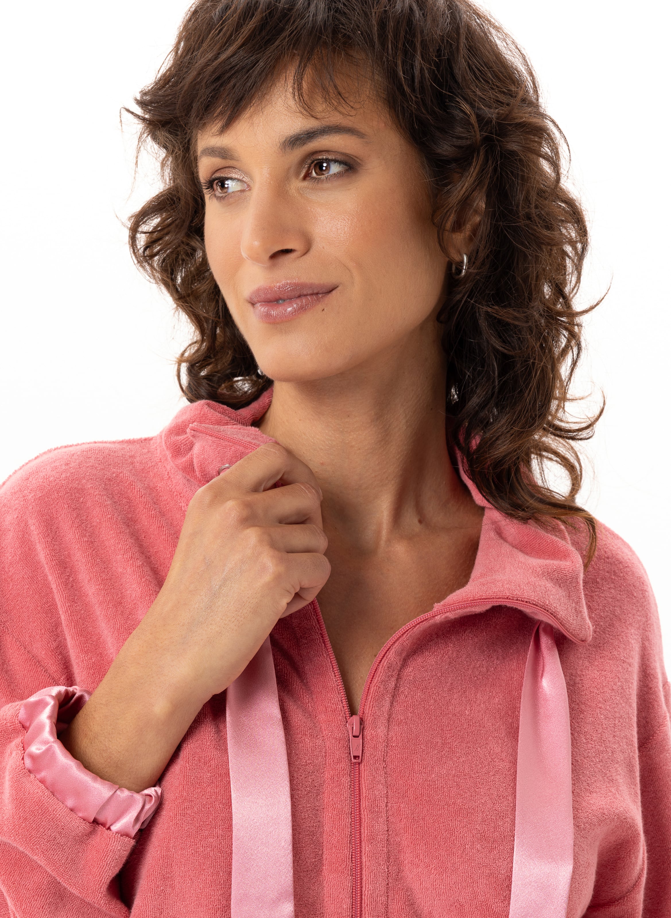 Ensemble homewear zippé en bouclette éponge gelato 226 LE CHAT Rose