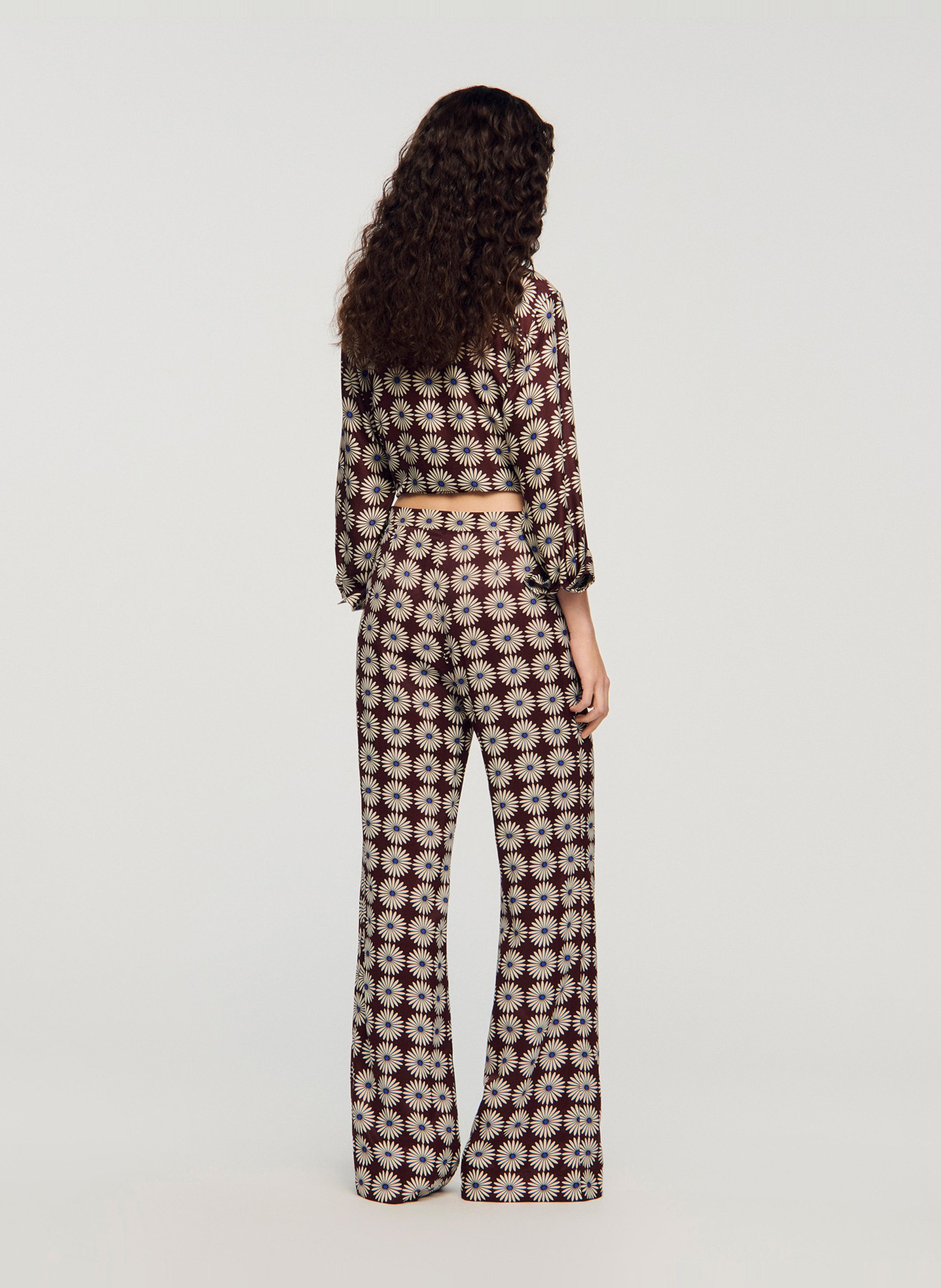 Pantalon droit imprimé SANDRO Bleu