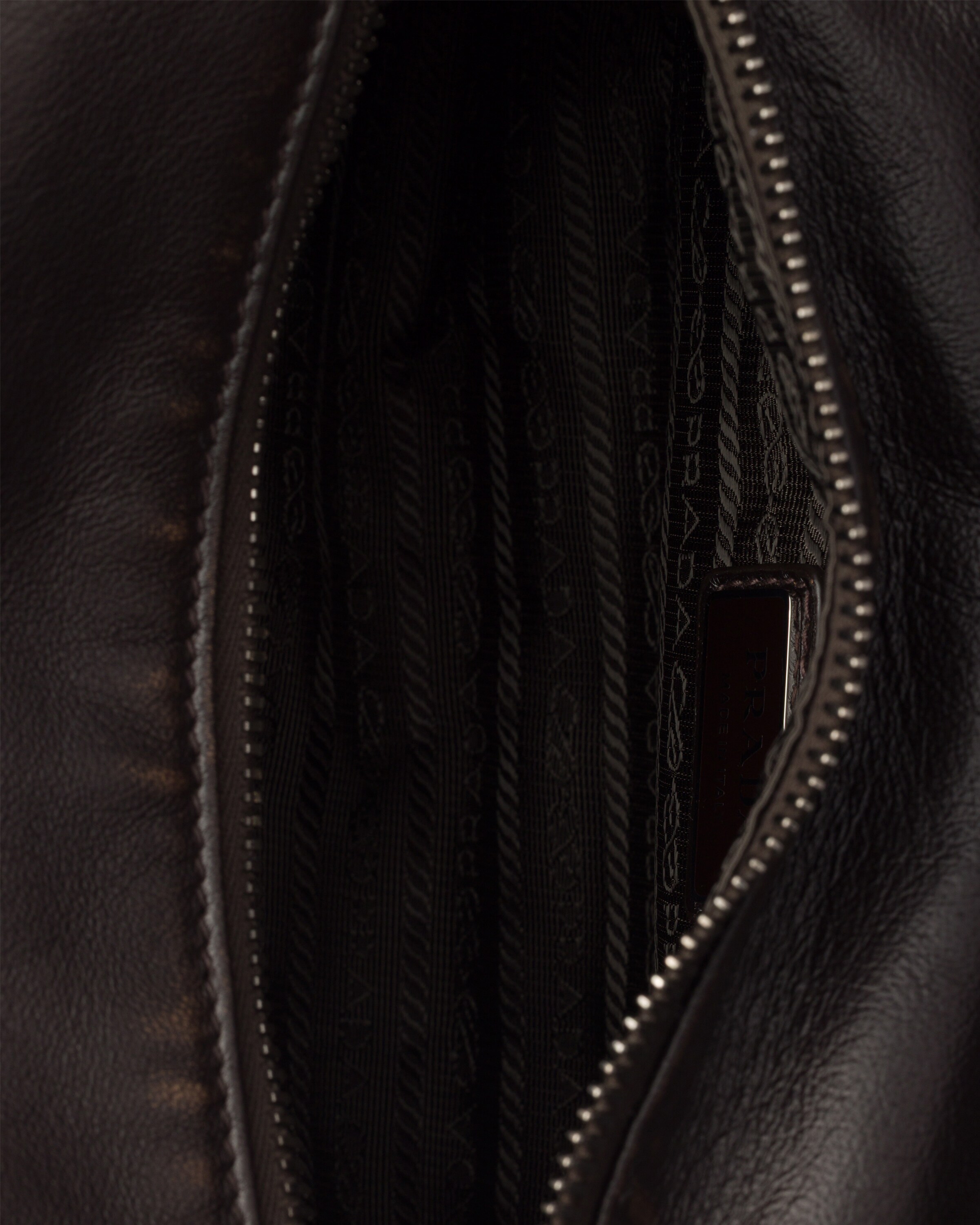 Sac porté épaule en cuir nappa vieilli PRADA Marron