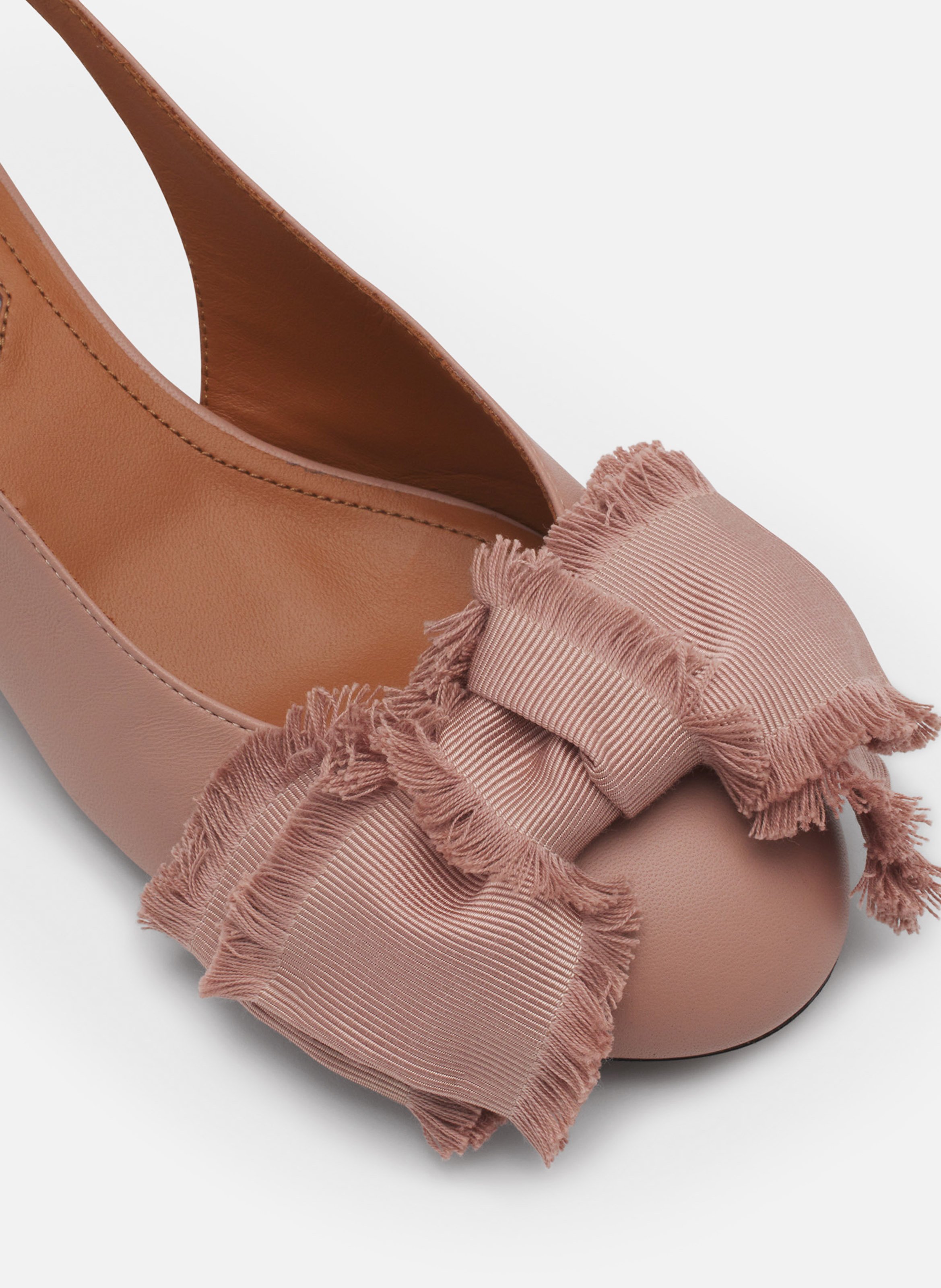 Slingback à talons ballerine en cuir LANVIN Rose