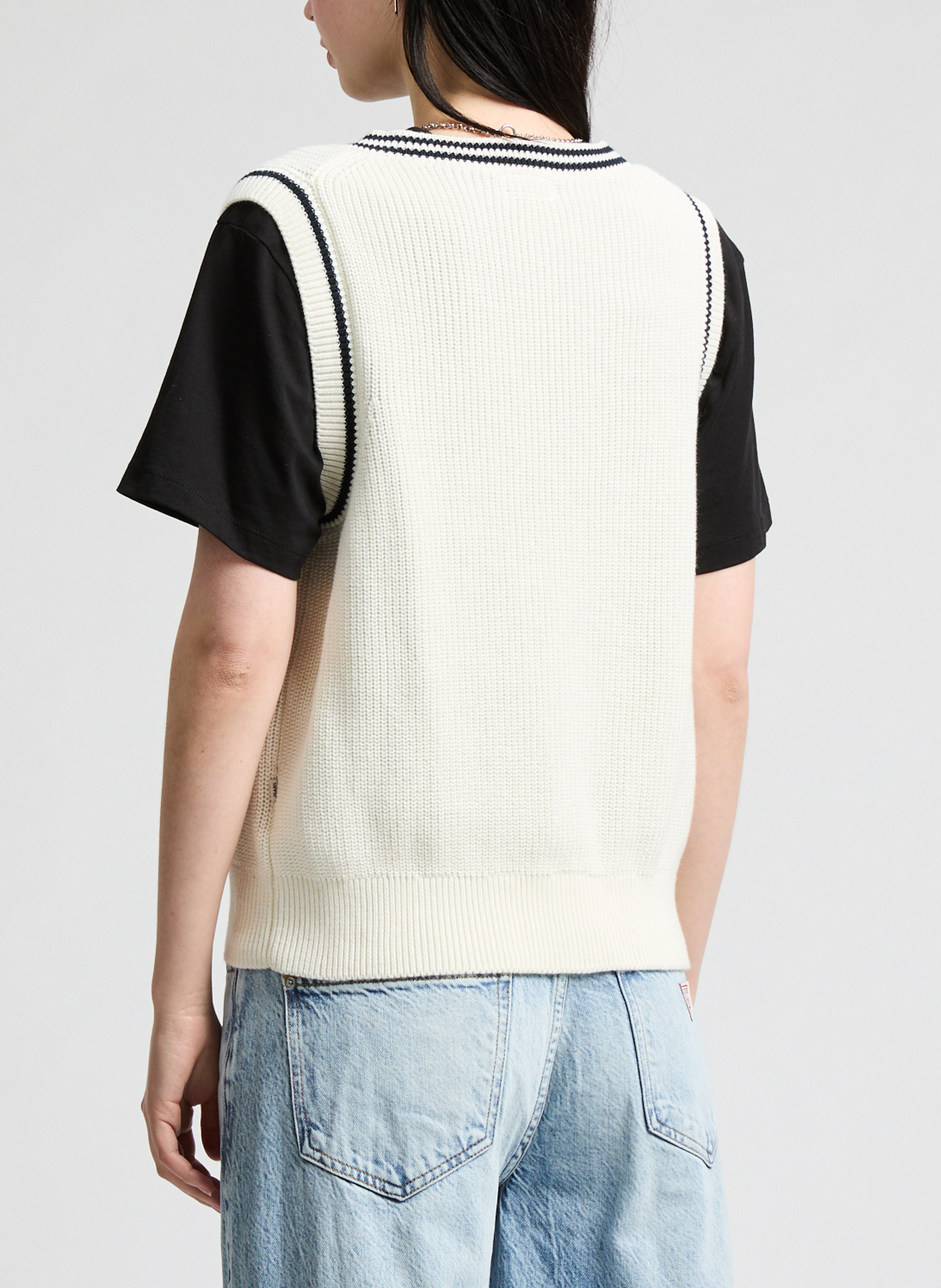 Sleeveless cotton jumper GUESS Beige