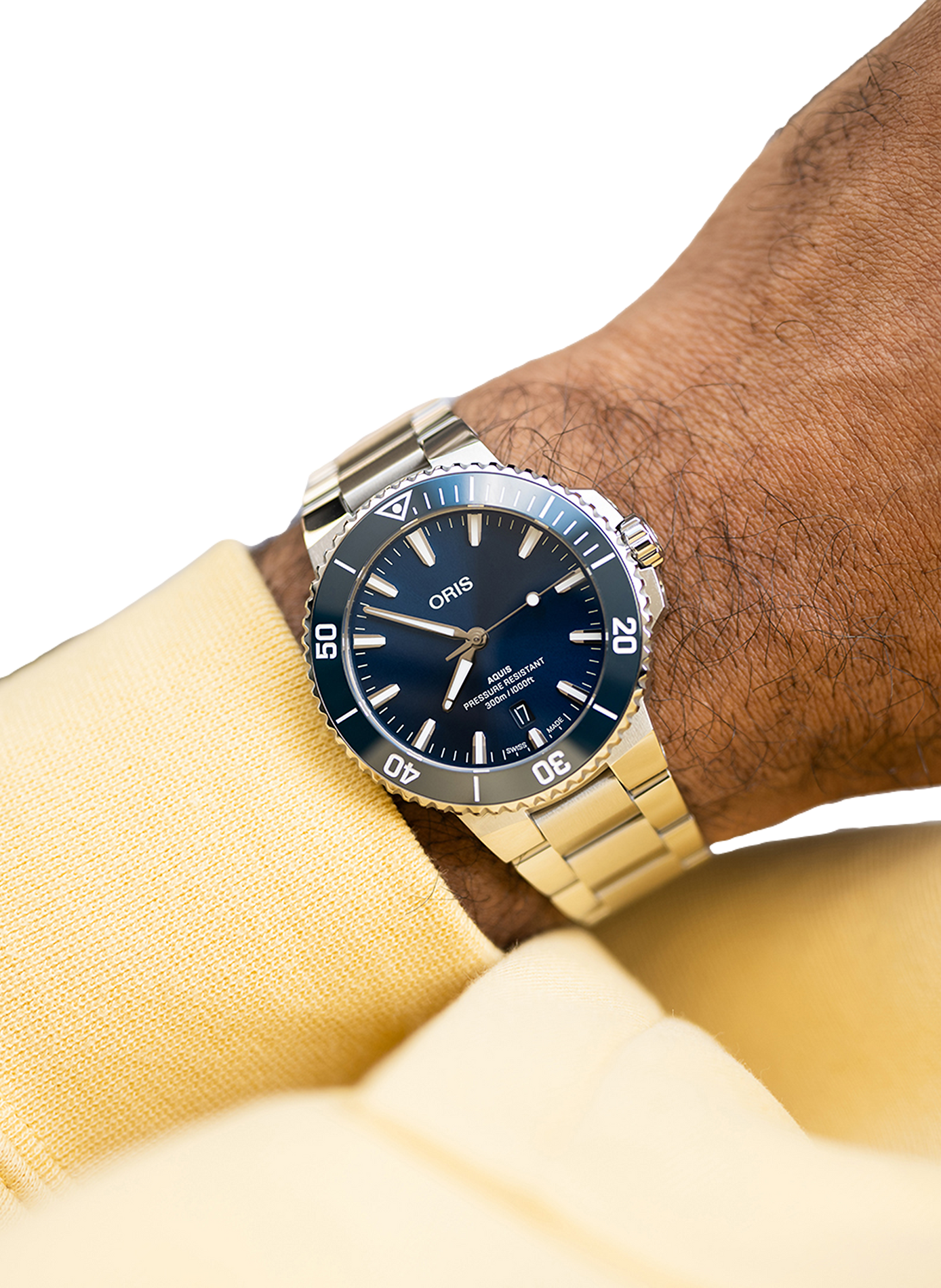 Montre automatique Oris Aquis Date en acier inoxydable ORIS Bleu