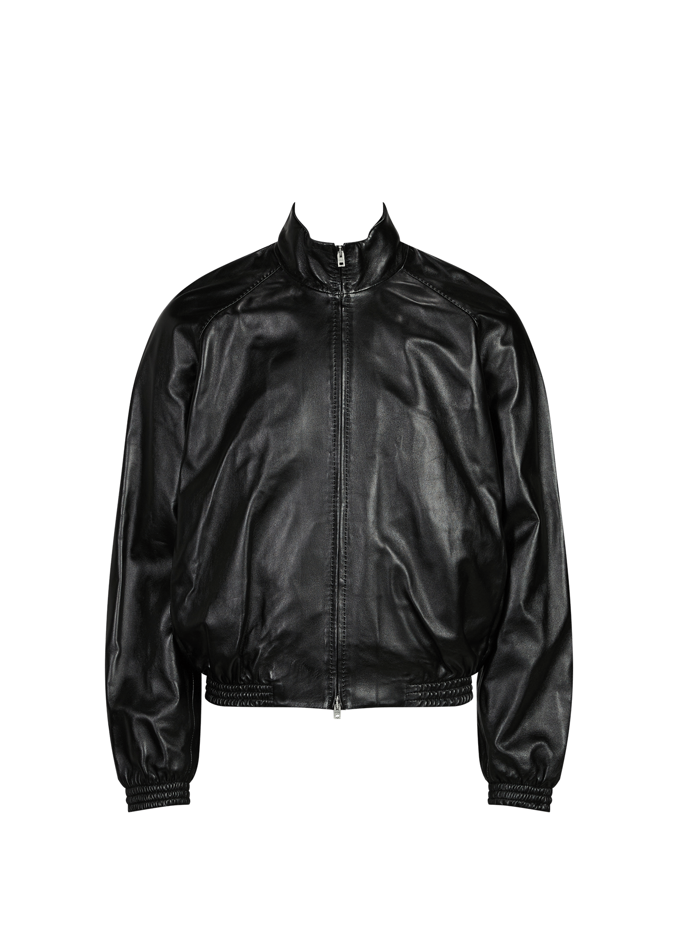 Blouson droit en cuir ACNE STUDIOS Noir