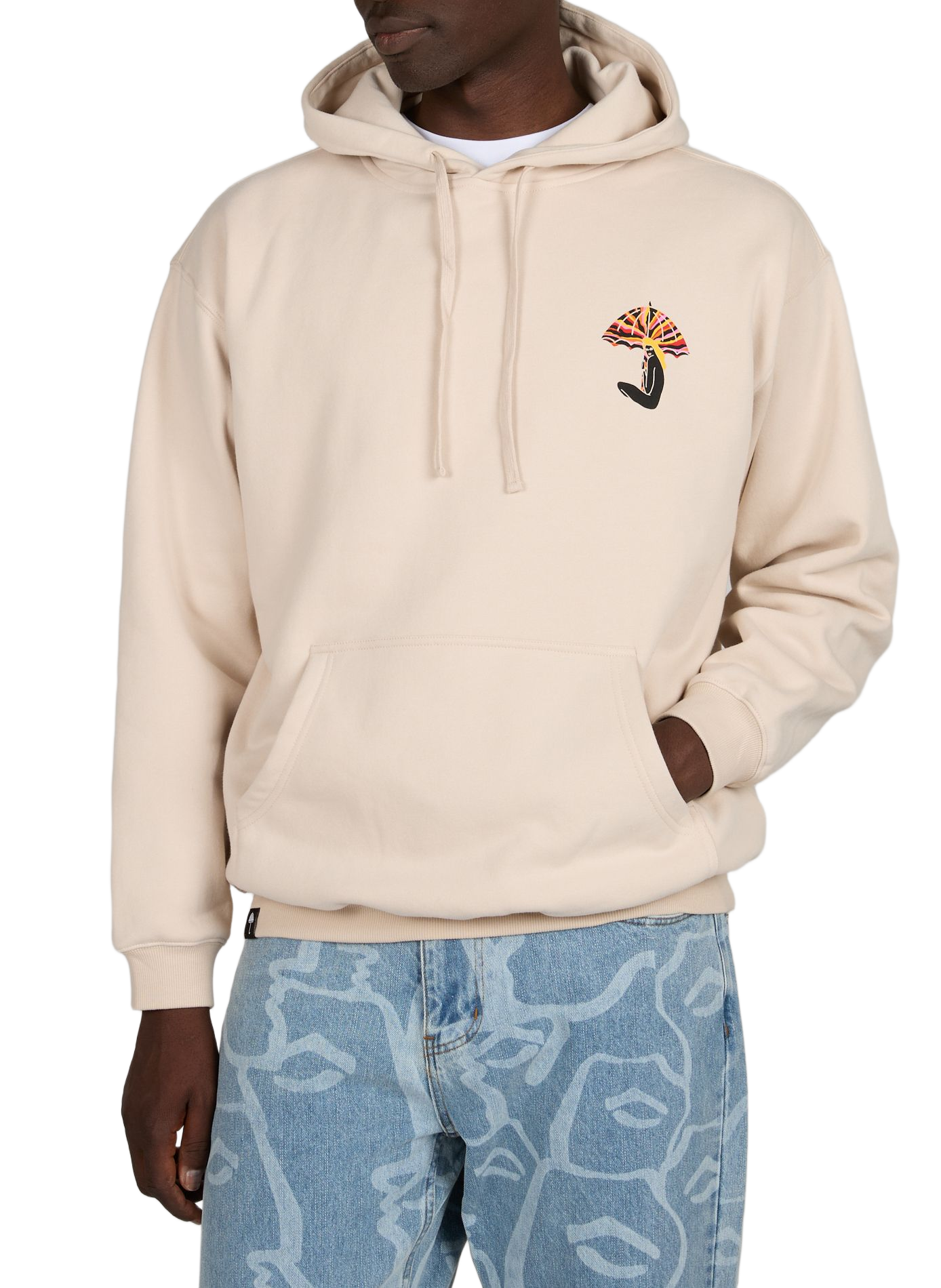 Oversized hoodie in blended cotton with uprisal logo HELAS CAPS Beige