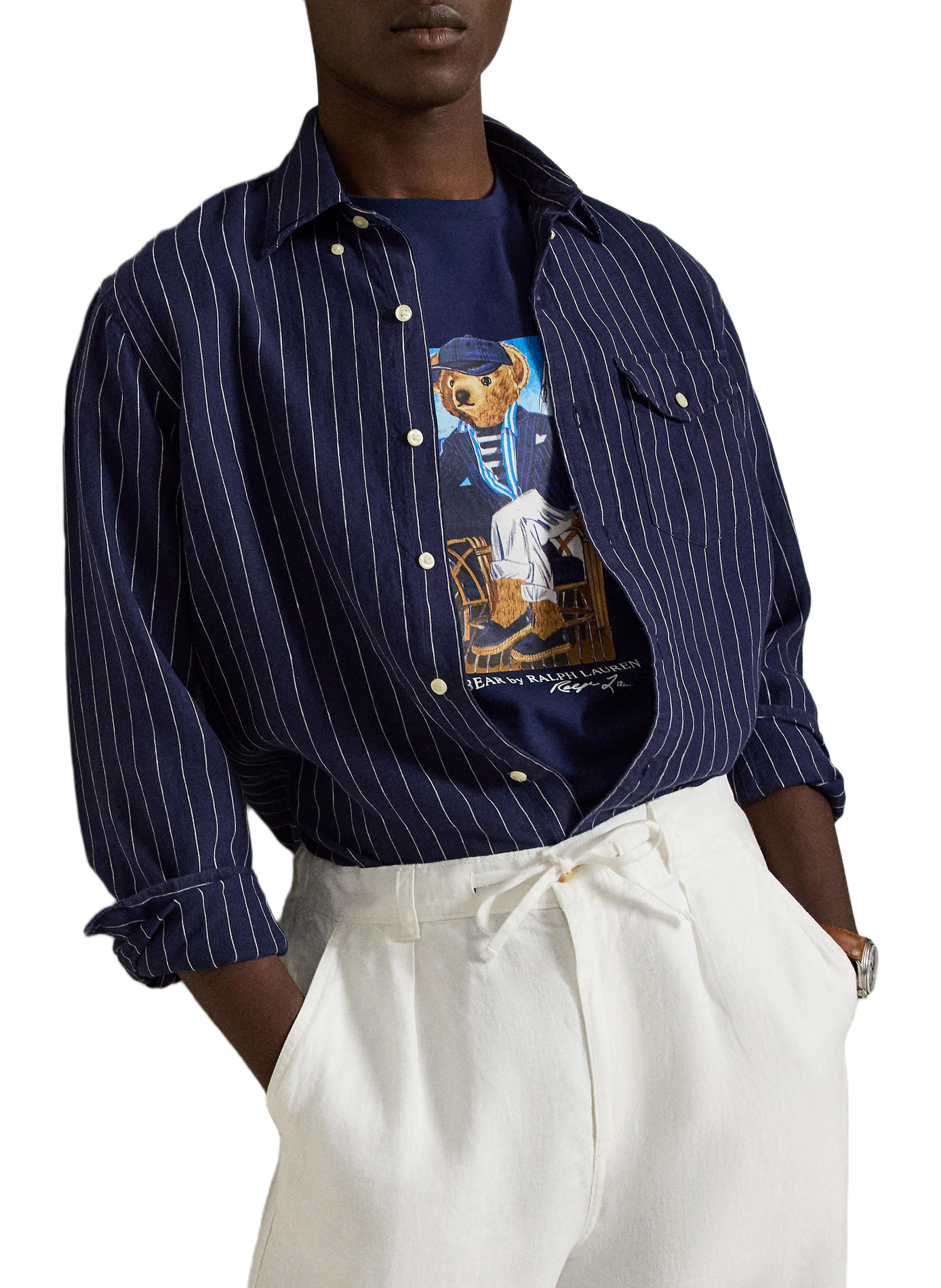T-shirt imprimé en coton POLO RALPH LAUREN Bleu