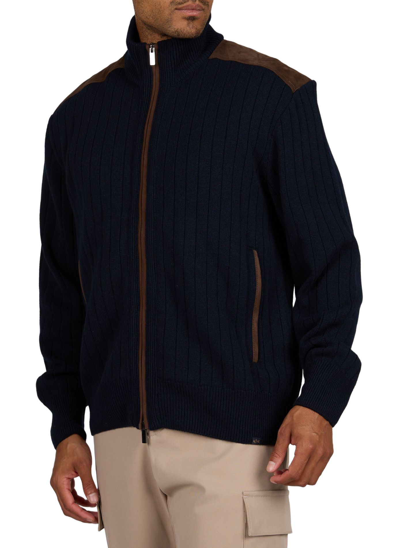 Oversized ribbed high-neck vest PAUL & SHARK Blue
