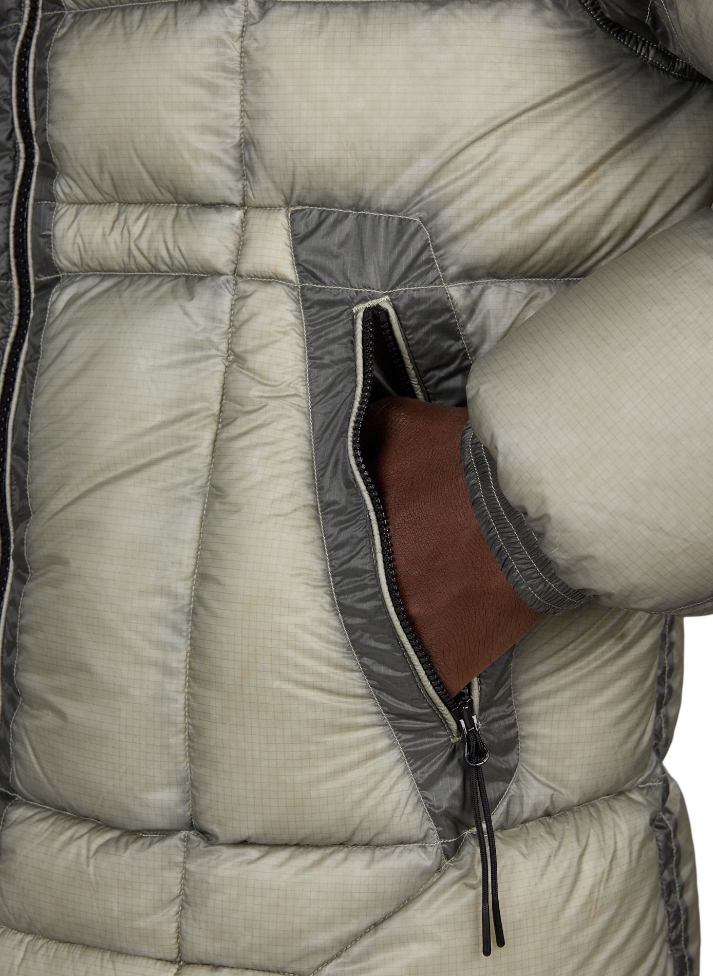 Kurze gesteppte Daunenjacke CP COMPANY Grau