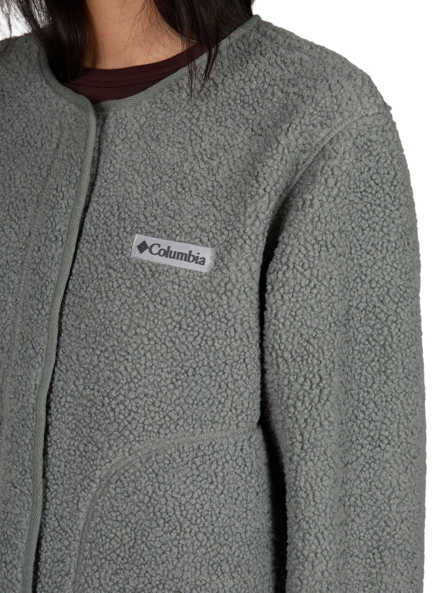 Shearling-look jacket with round collar COLUMBIA Grey