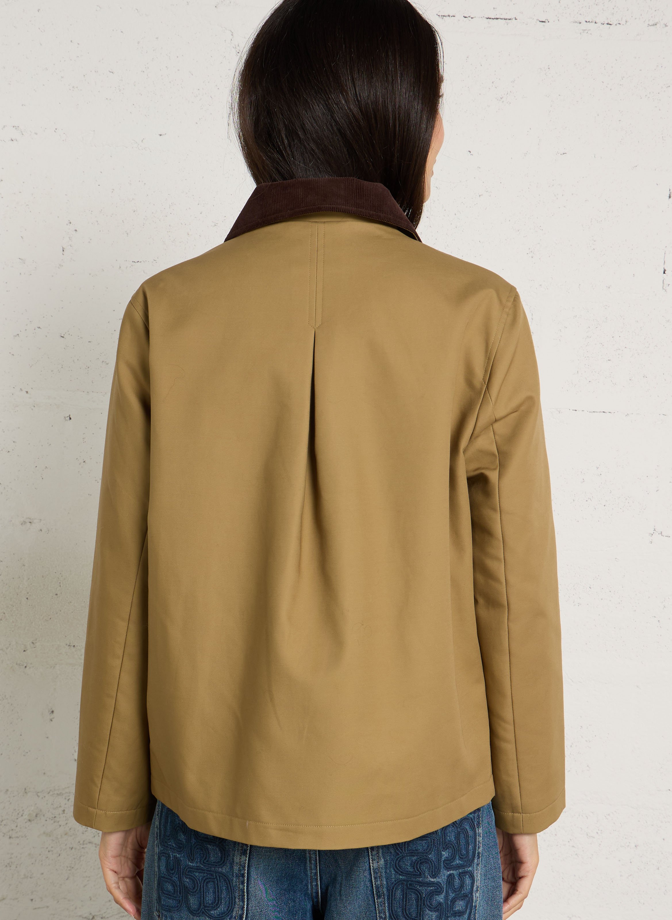 Manteau droit col classique en coton casey MAISON 123 Vert
