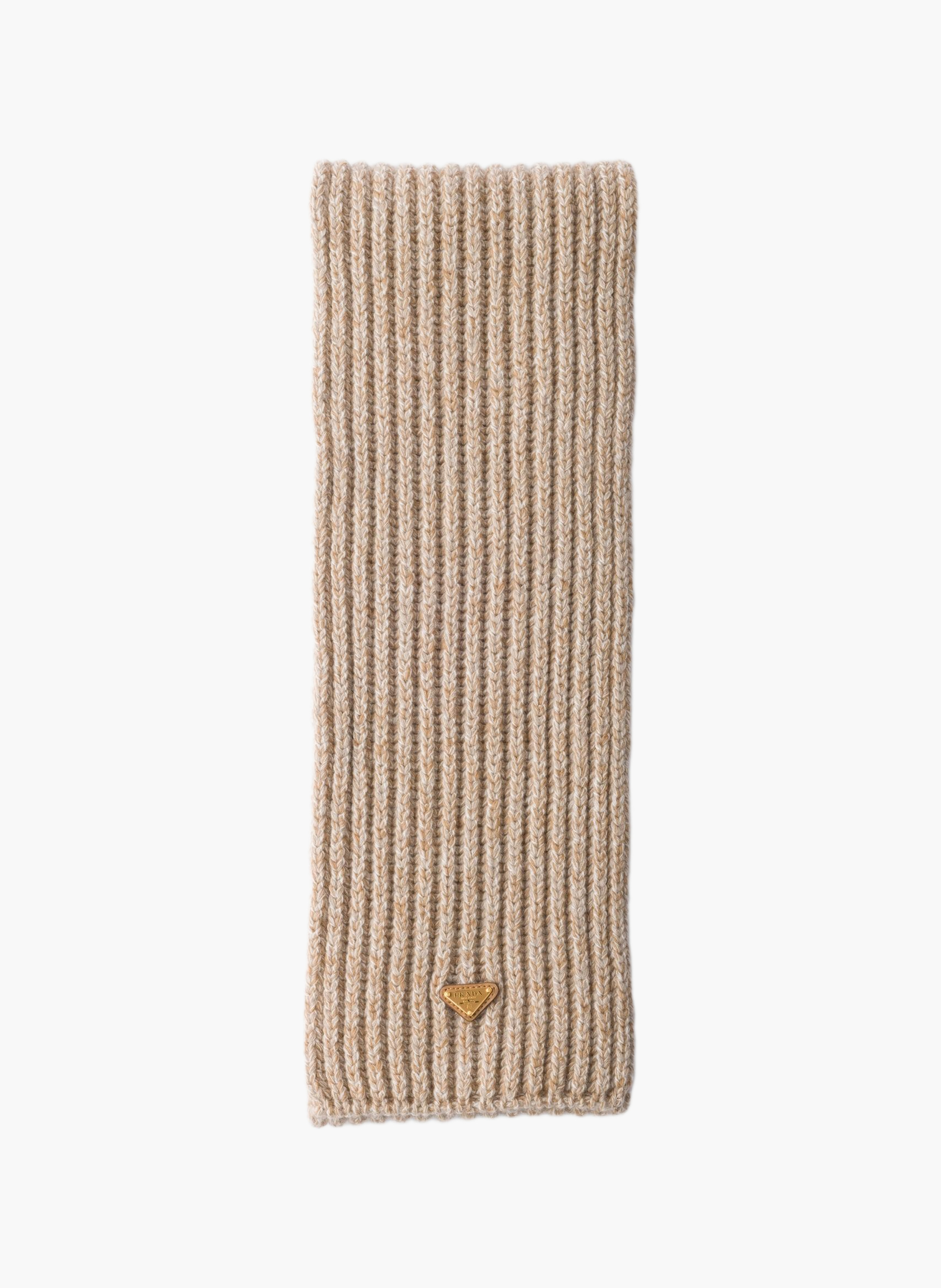 Écharpe en laine et cachemire mouliné PRADA Gris