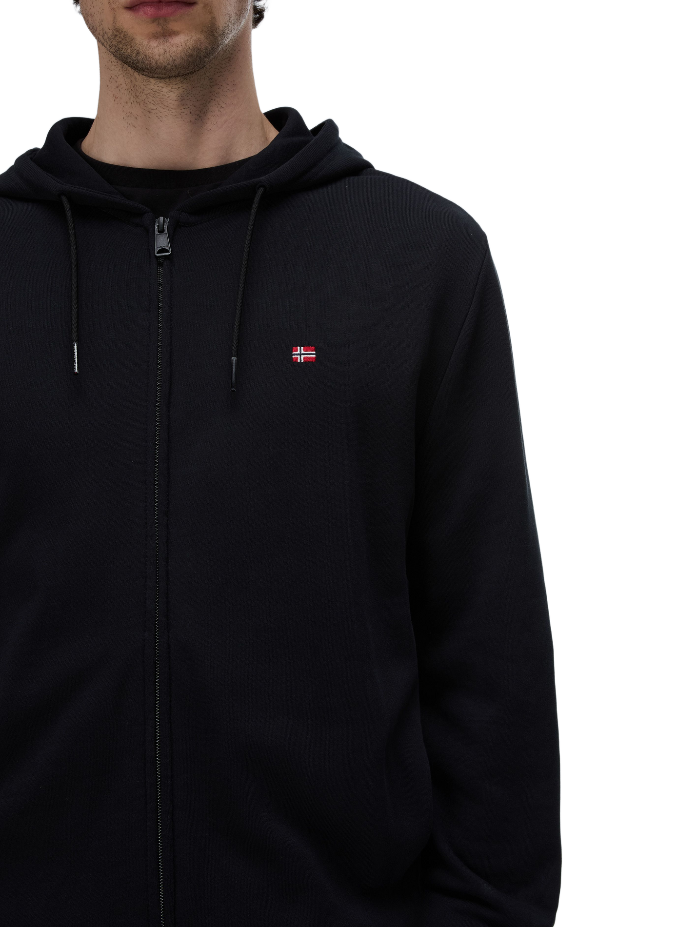 Cotton jersey zip-up cardigan NAPAPIJRI Black