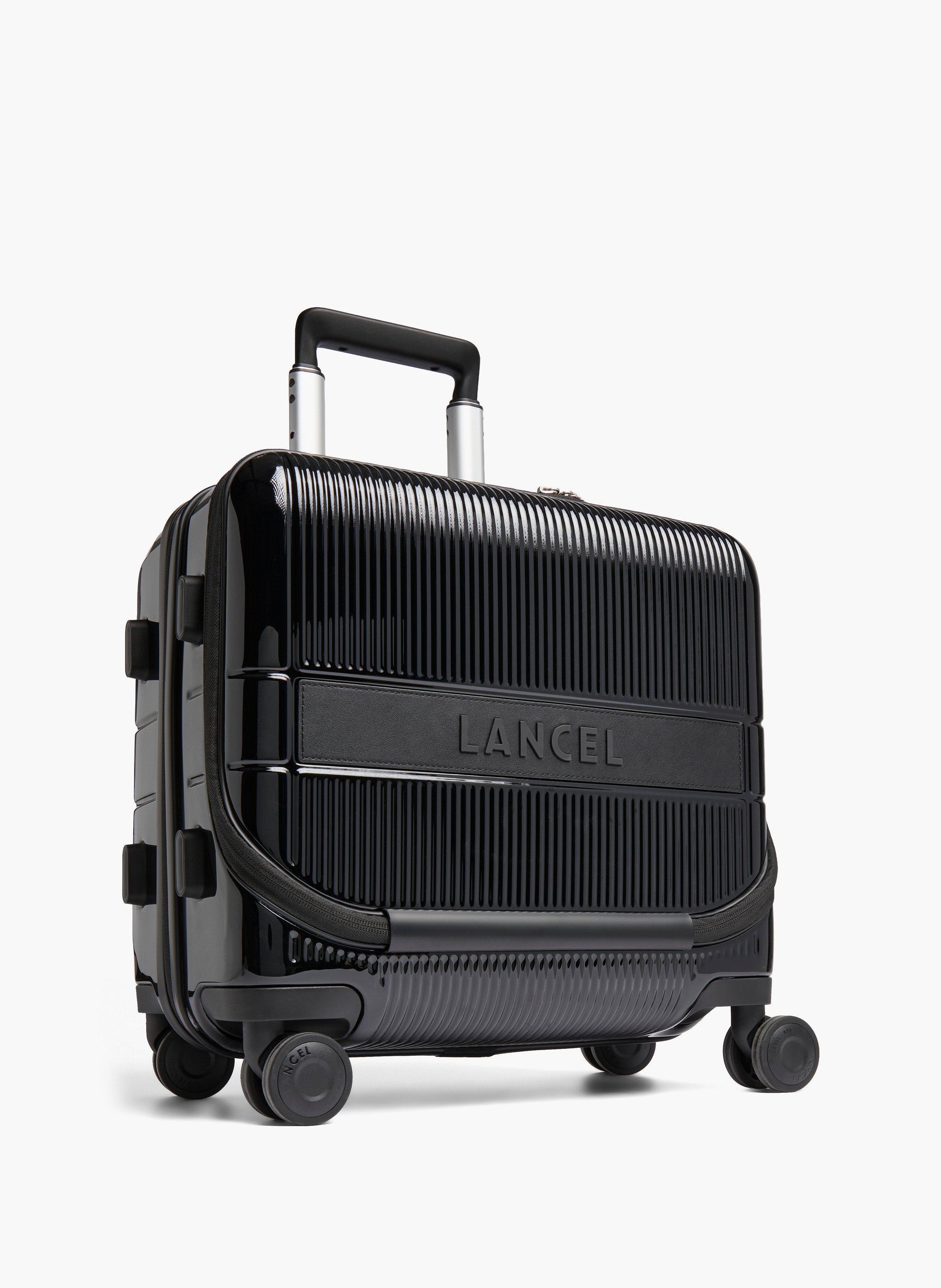 Lancel pilotentrolley met reliëf, voorpaneel en 4 wielen LANCEL Zwart