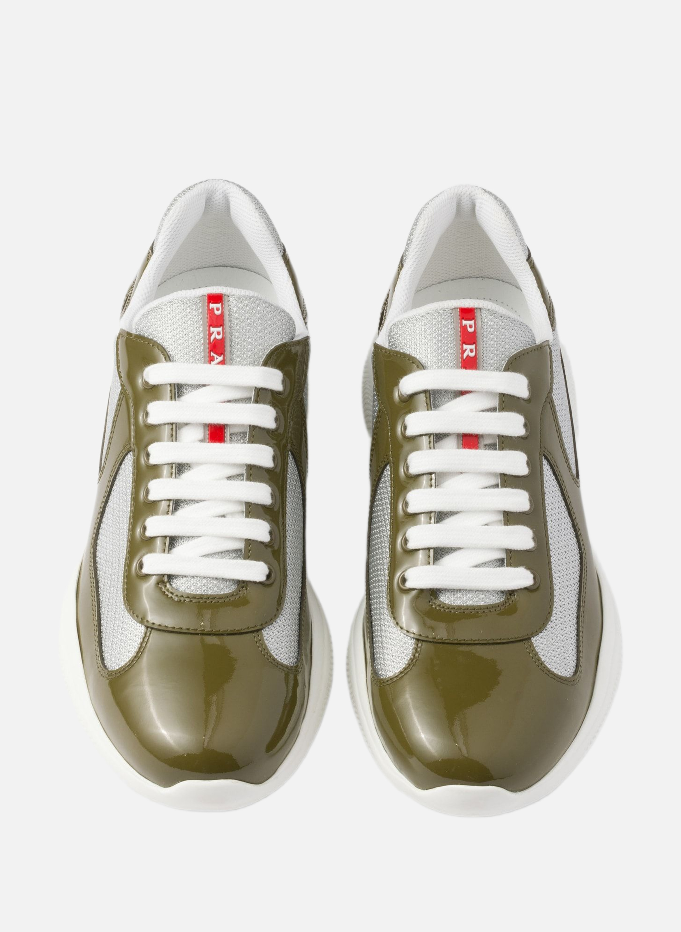 Sneakers prada america’s cup en cuir verni et tiss PRADA Vert